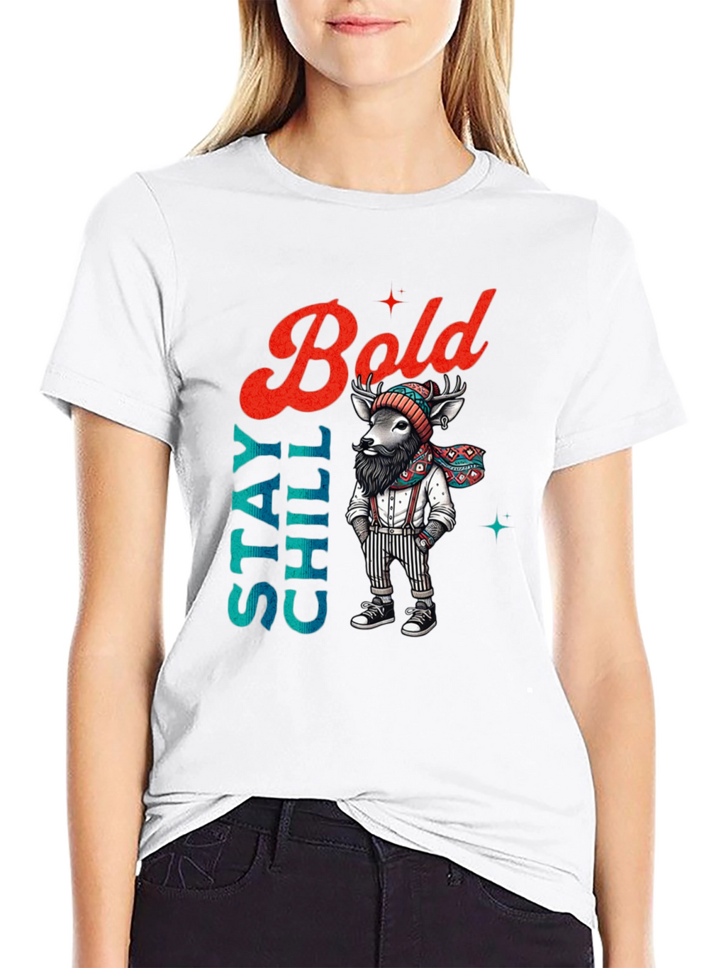 Stay Chill Bold Deer Graphic Tee