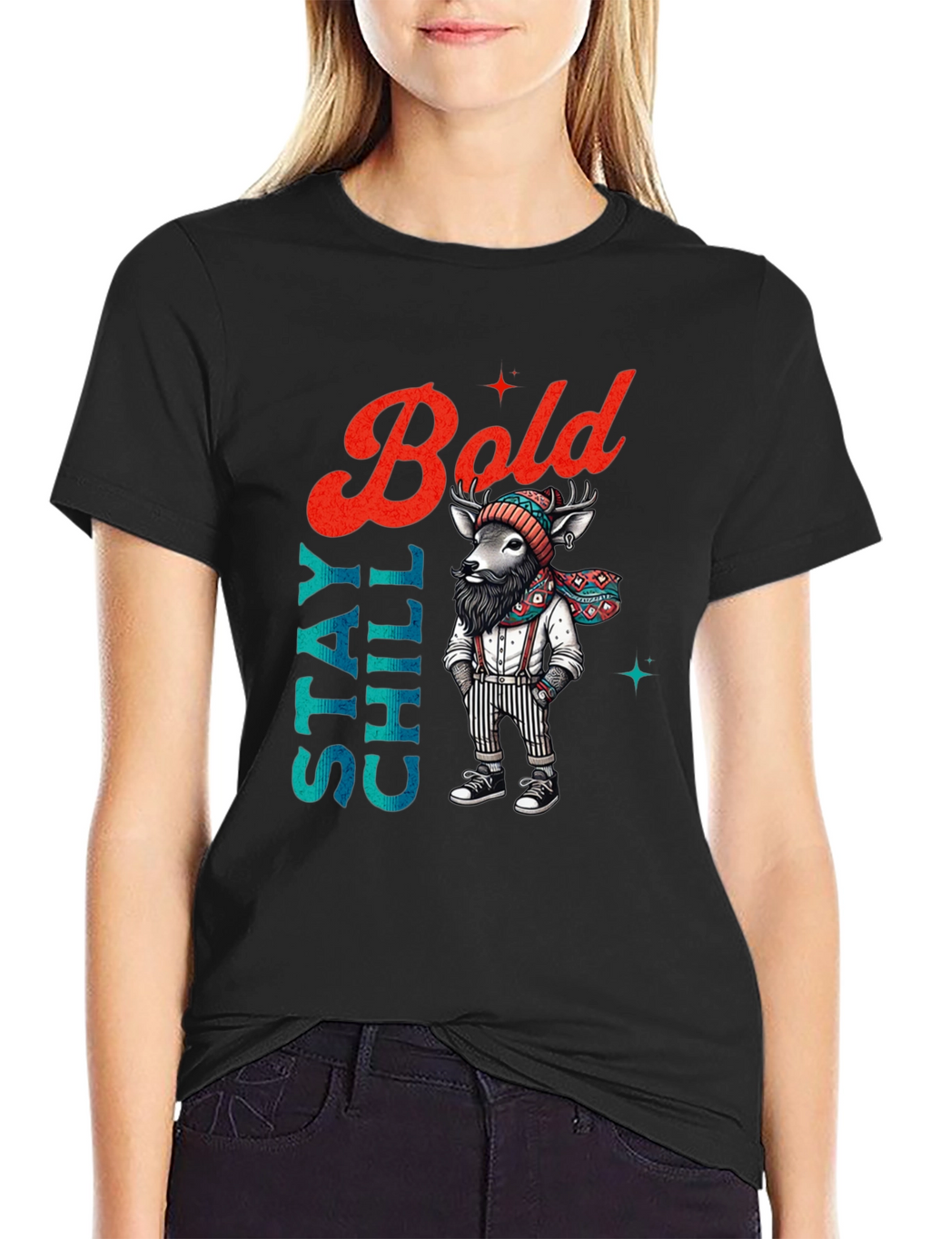 Stay Chill Bold Deer Graphic Tee