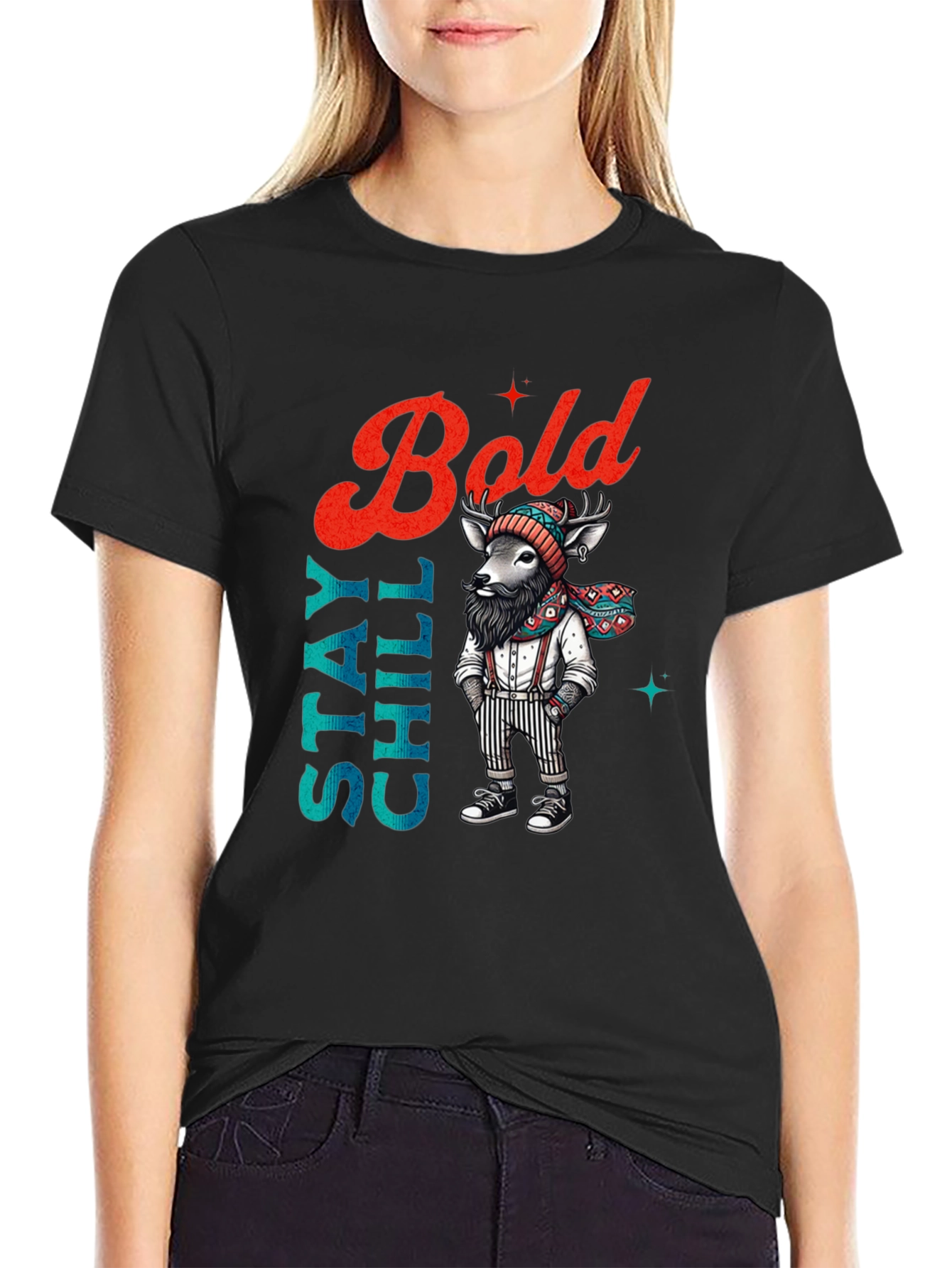 Stay Chill Bold Deer Graphic Tee