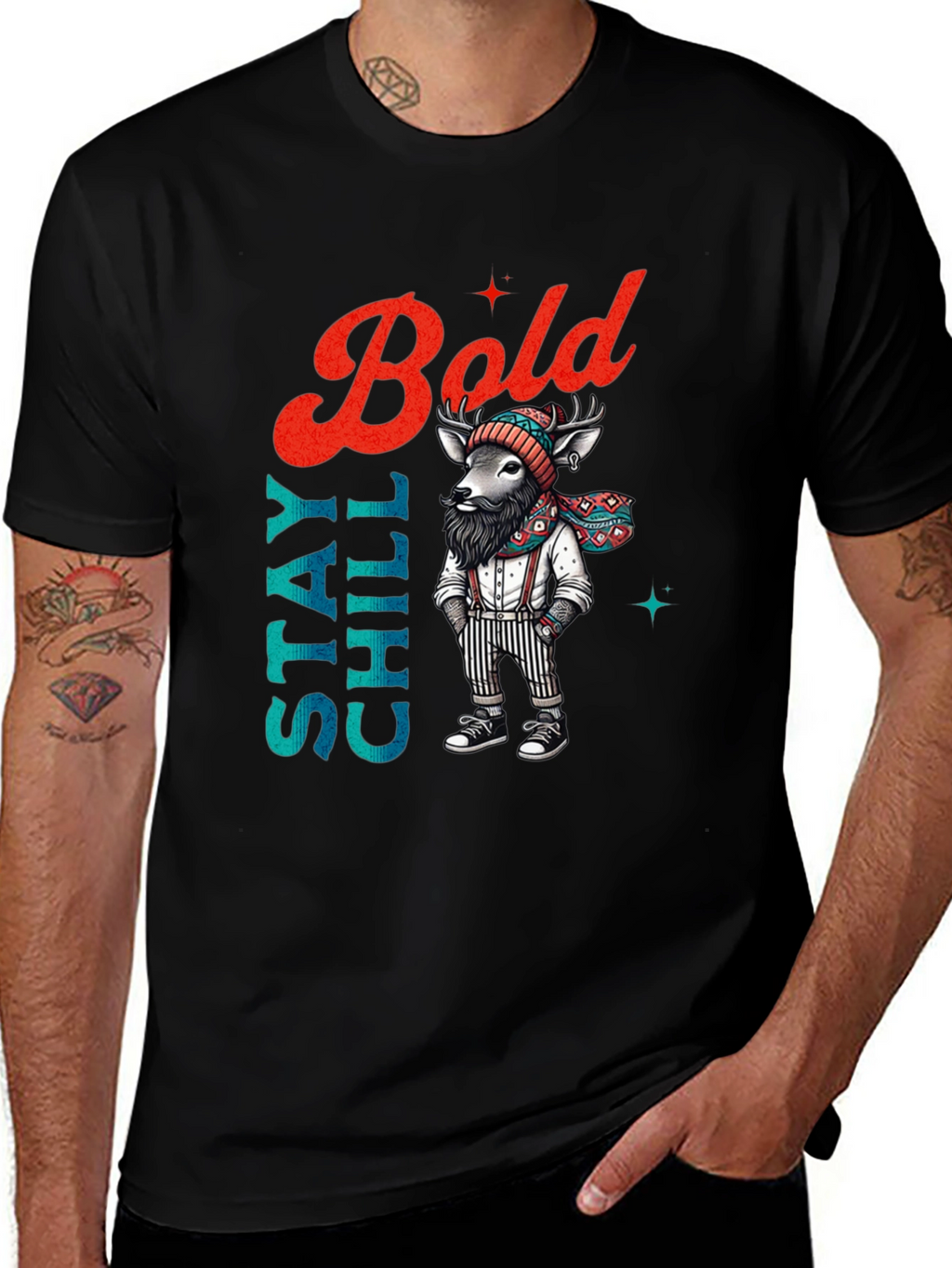Stay Chill Bold Deer Graphic Tee