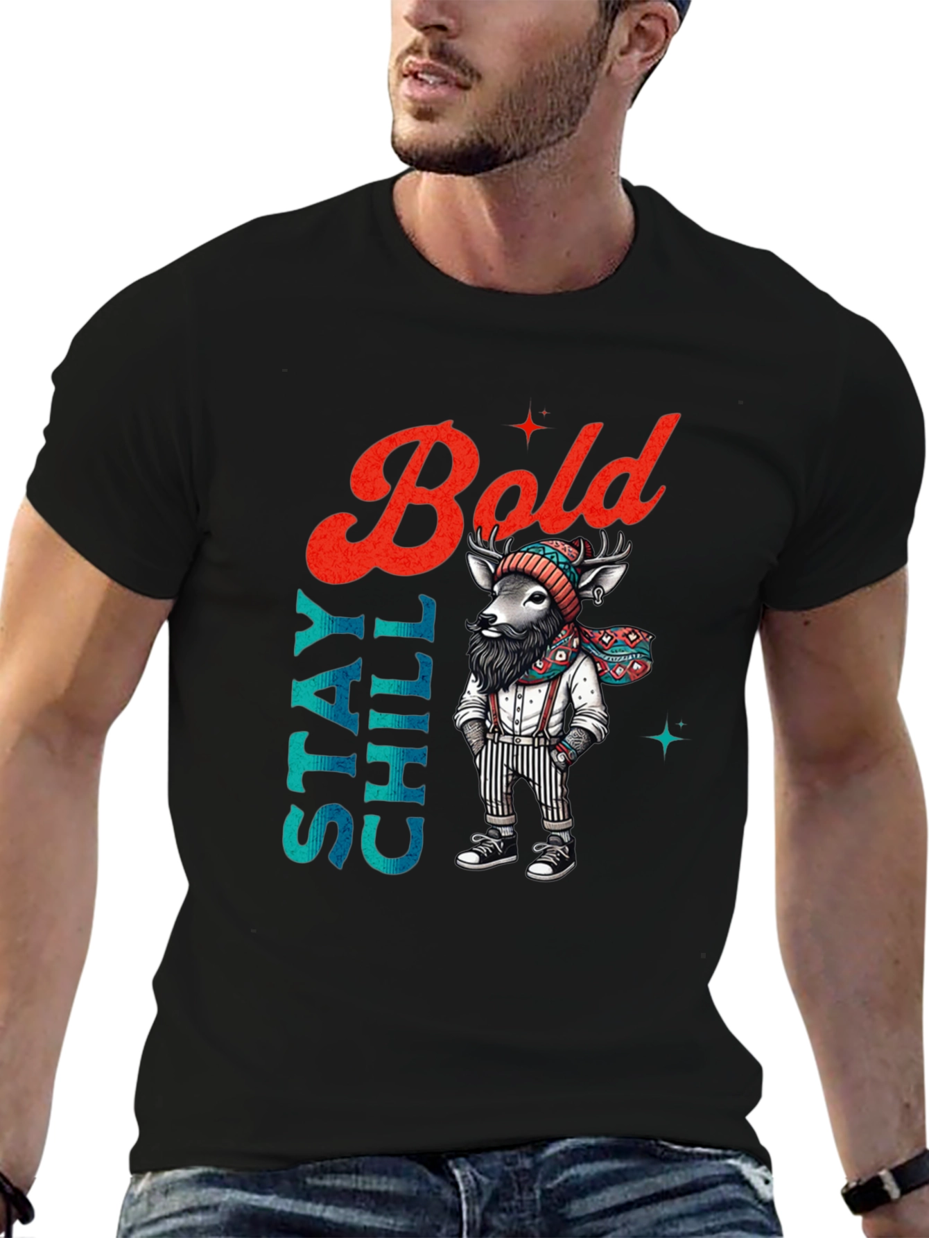 Stay Chill Bold Deer Graphic Tee