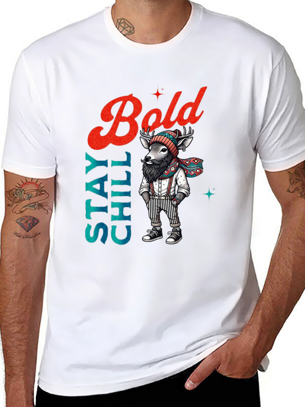Stay Chill Bold Deer Graphic Tee