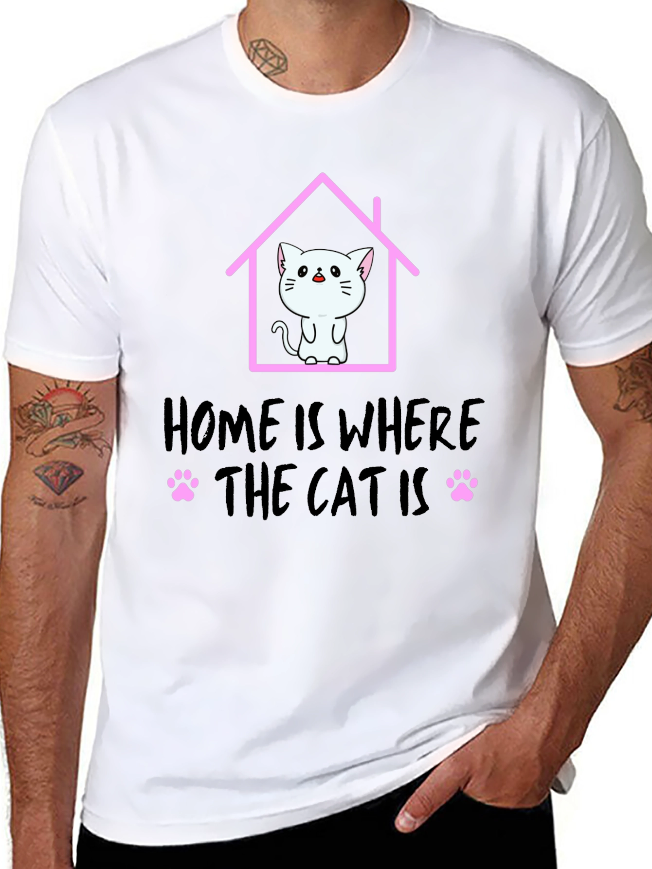 Home Is Where The Cat Is T-Shirt Cat Lover Tee