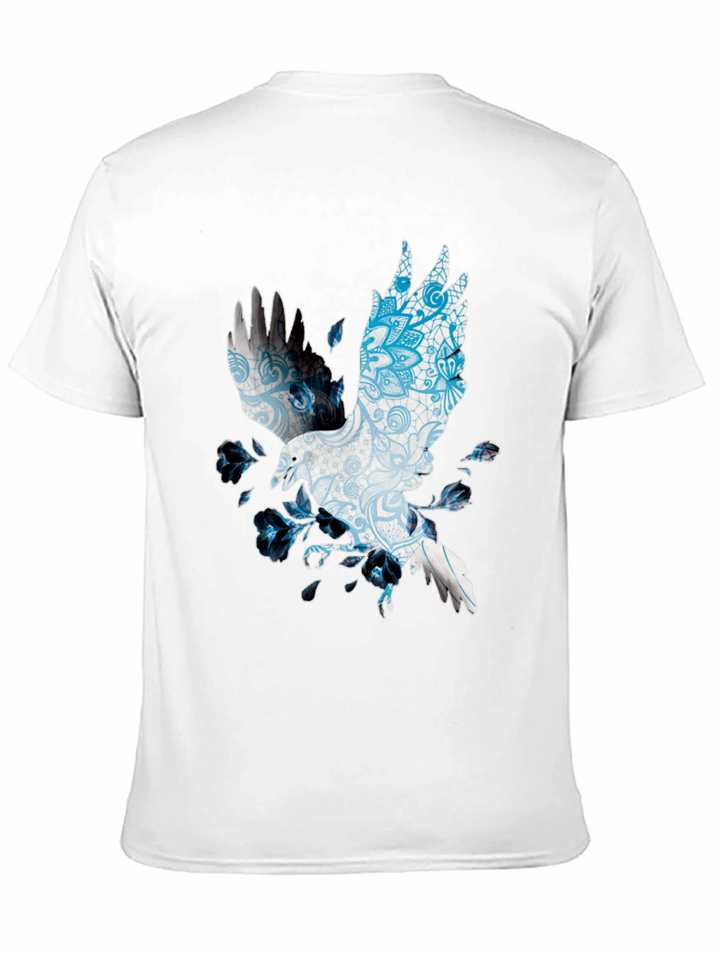Raven Mandala Print Black T-Shirt