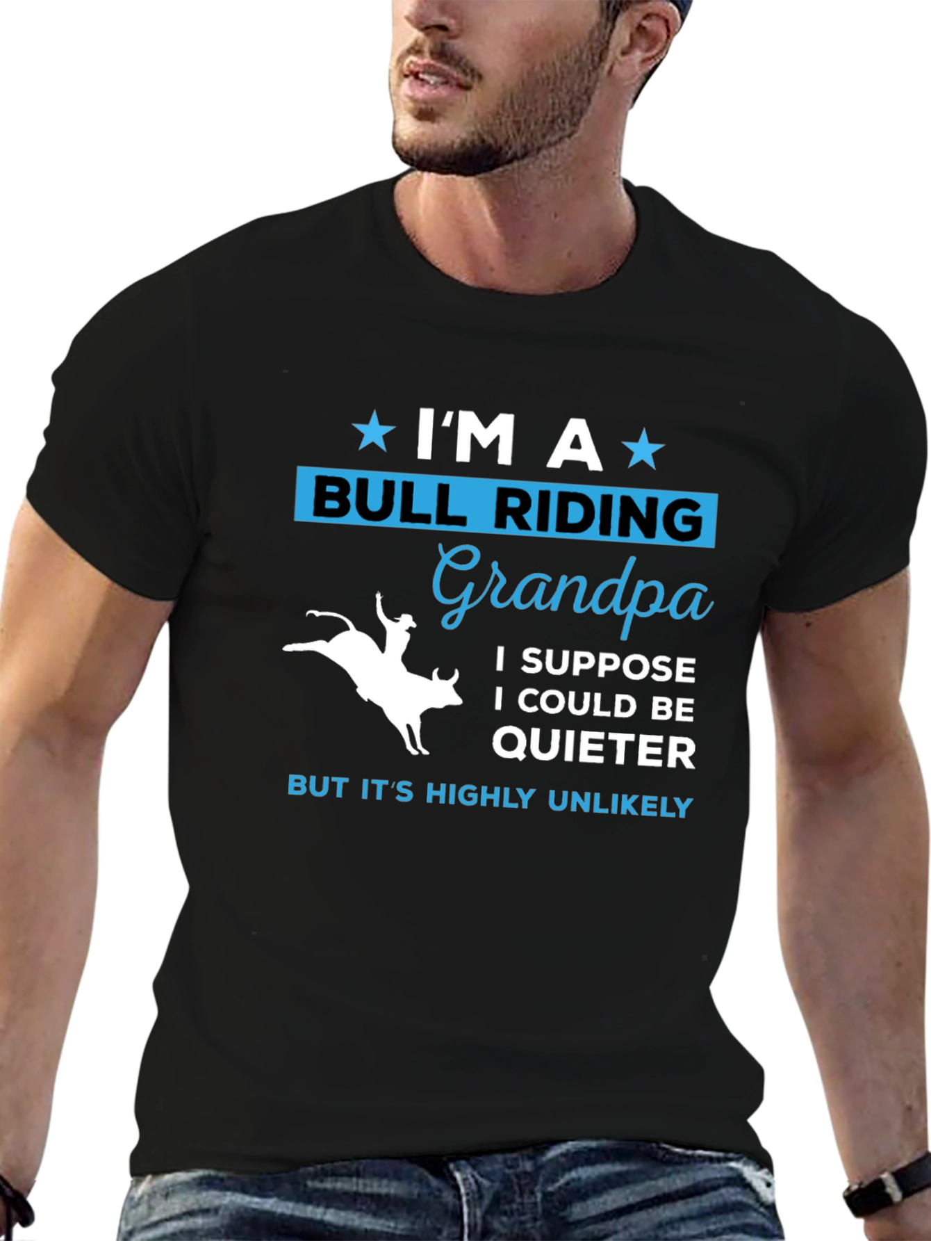 Bull Riding Grandpa T-Shirt - Quirky Graphic Tee