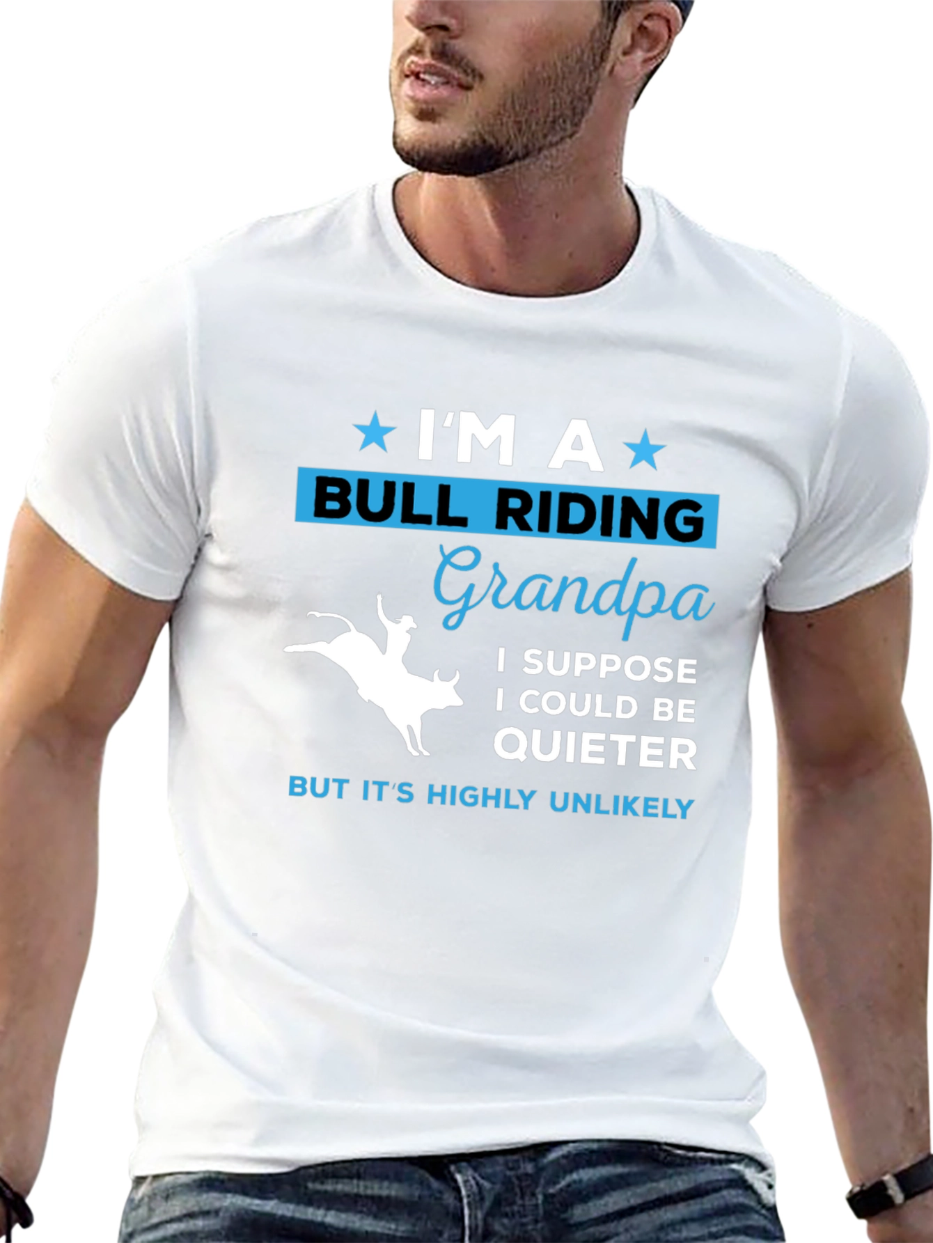Bull Riding Grandpa T-Shirt - Quirky Graphic Tee