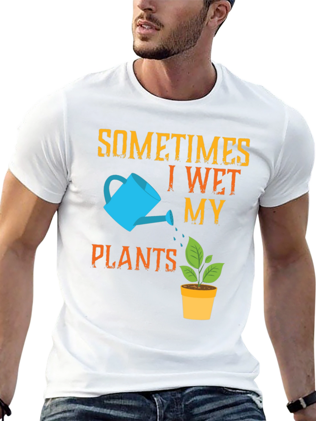 Funny Gardening T-Shirt - I Wet My Plants