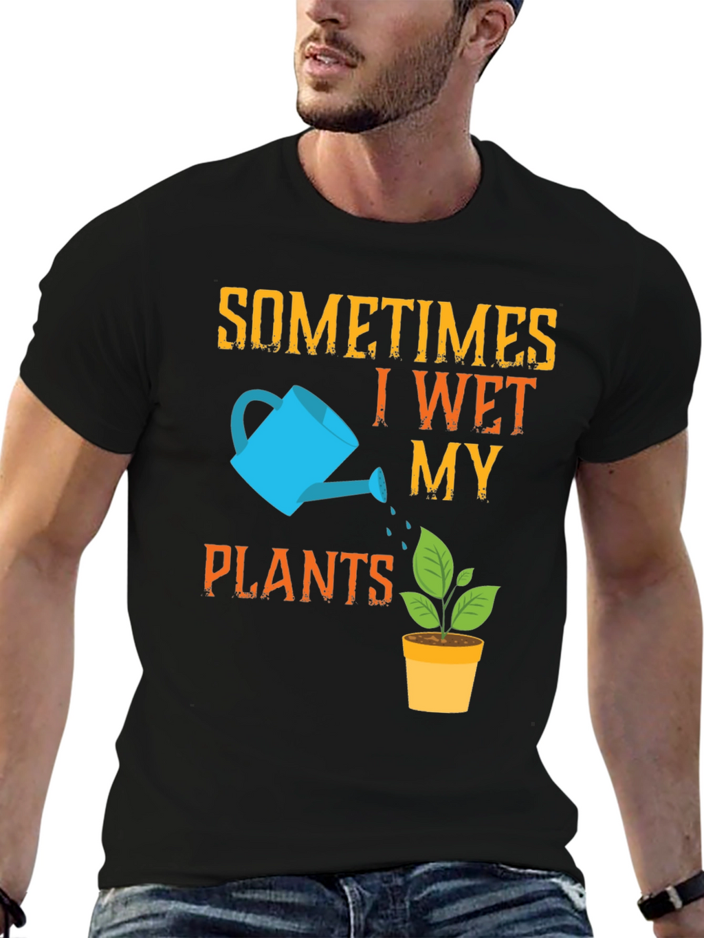 Funny Gardening T-Shirt - I Wet My Plants