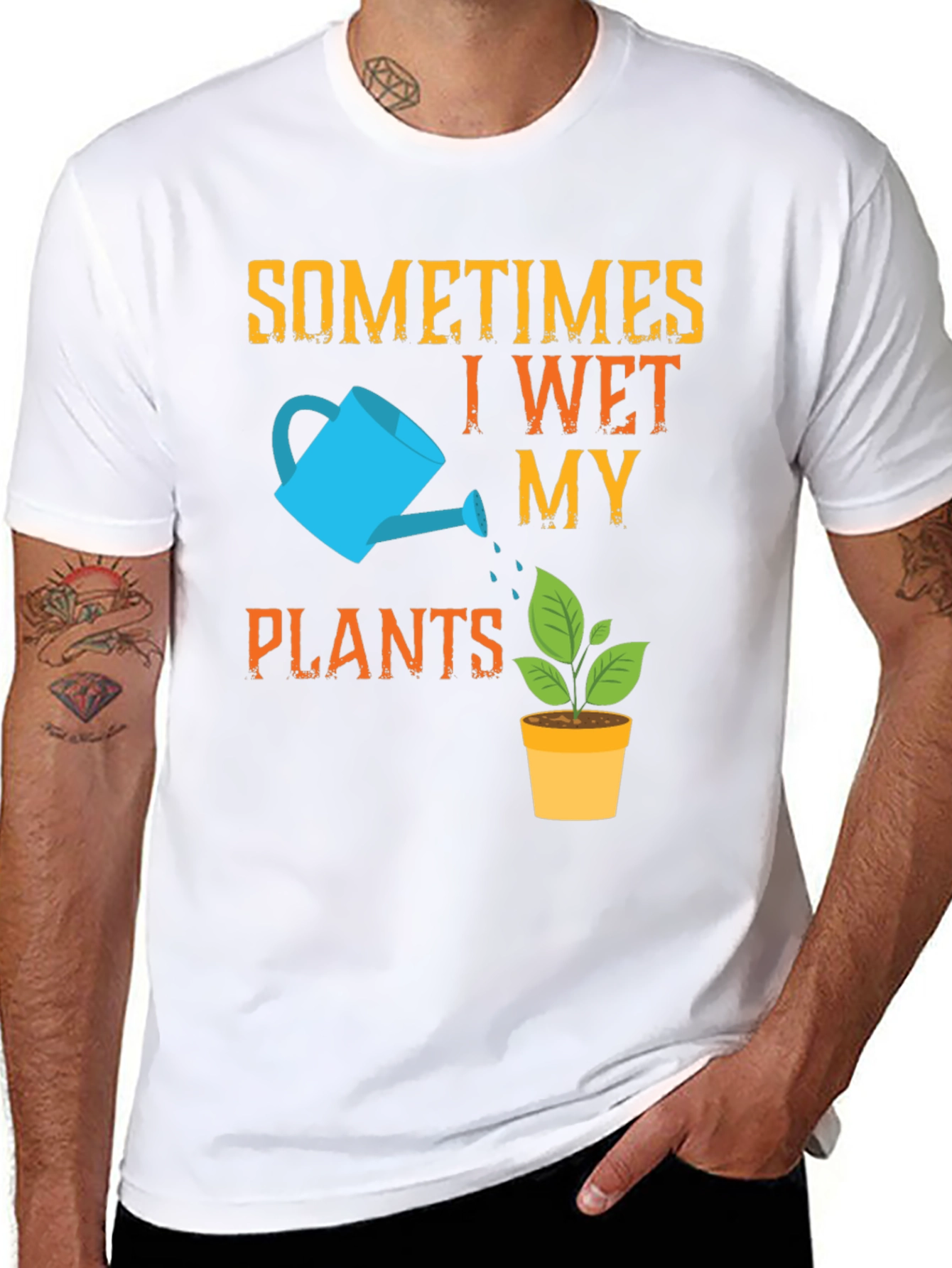 Funny Gardening T-Shirt - I Wet My Plants