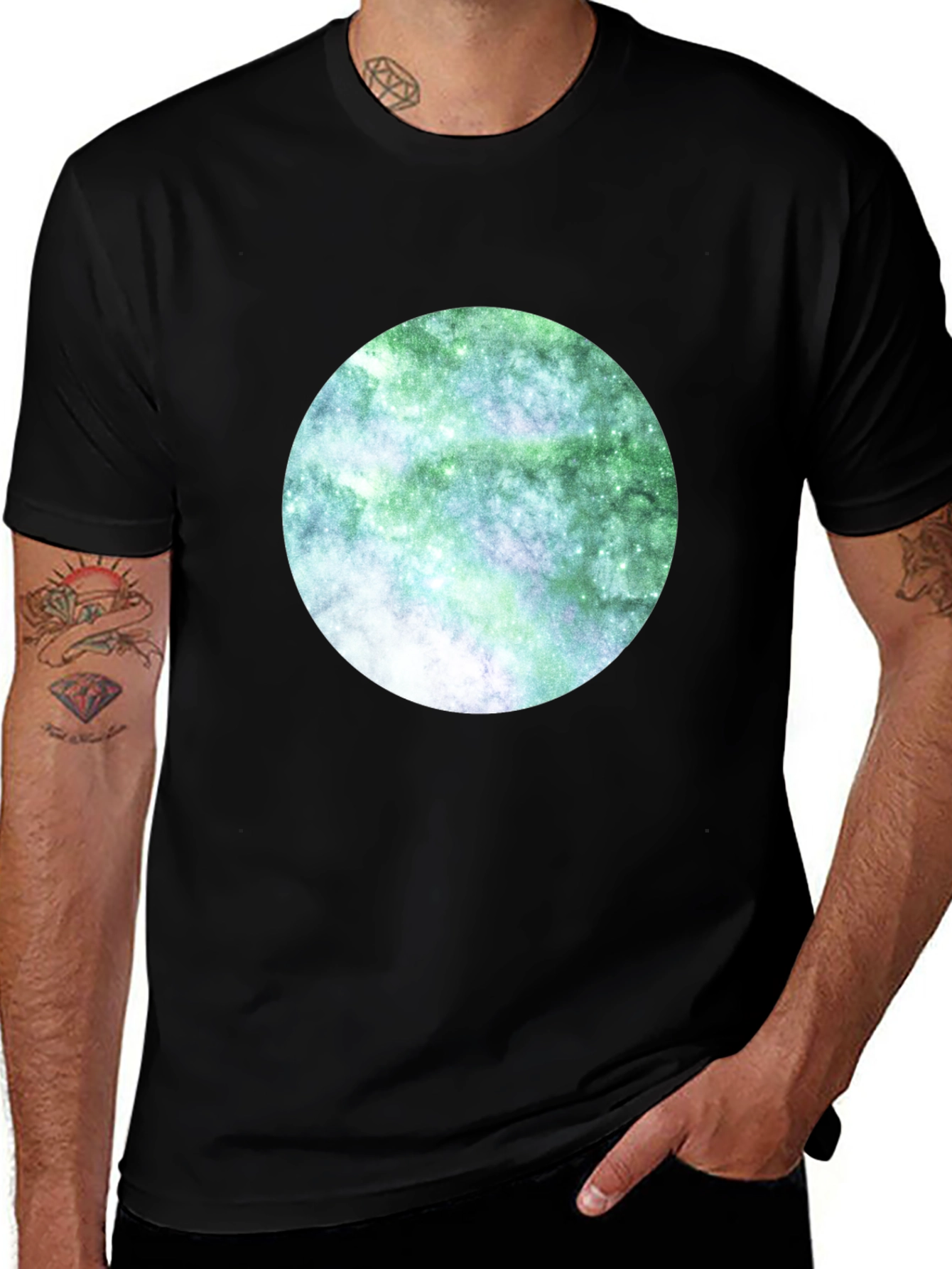 Galaxy Circle Black T-Shirt
