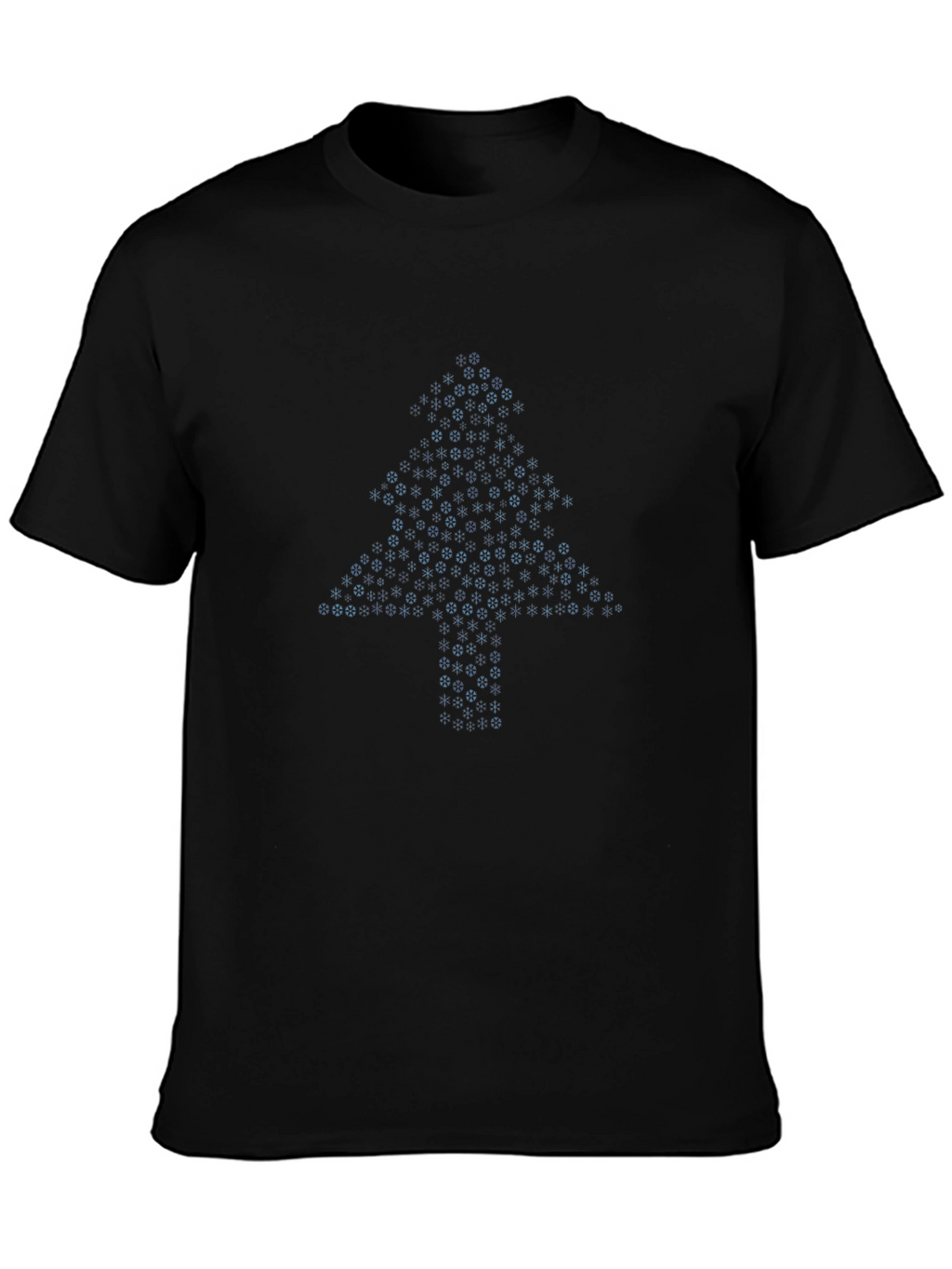 Geometric Christmas Tree T-Shirt - Black