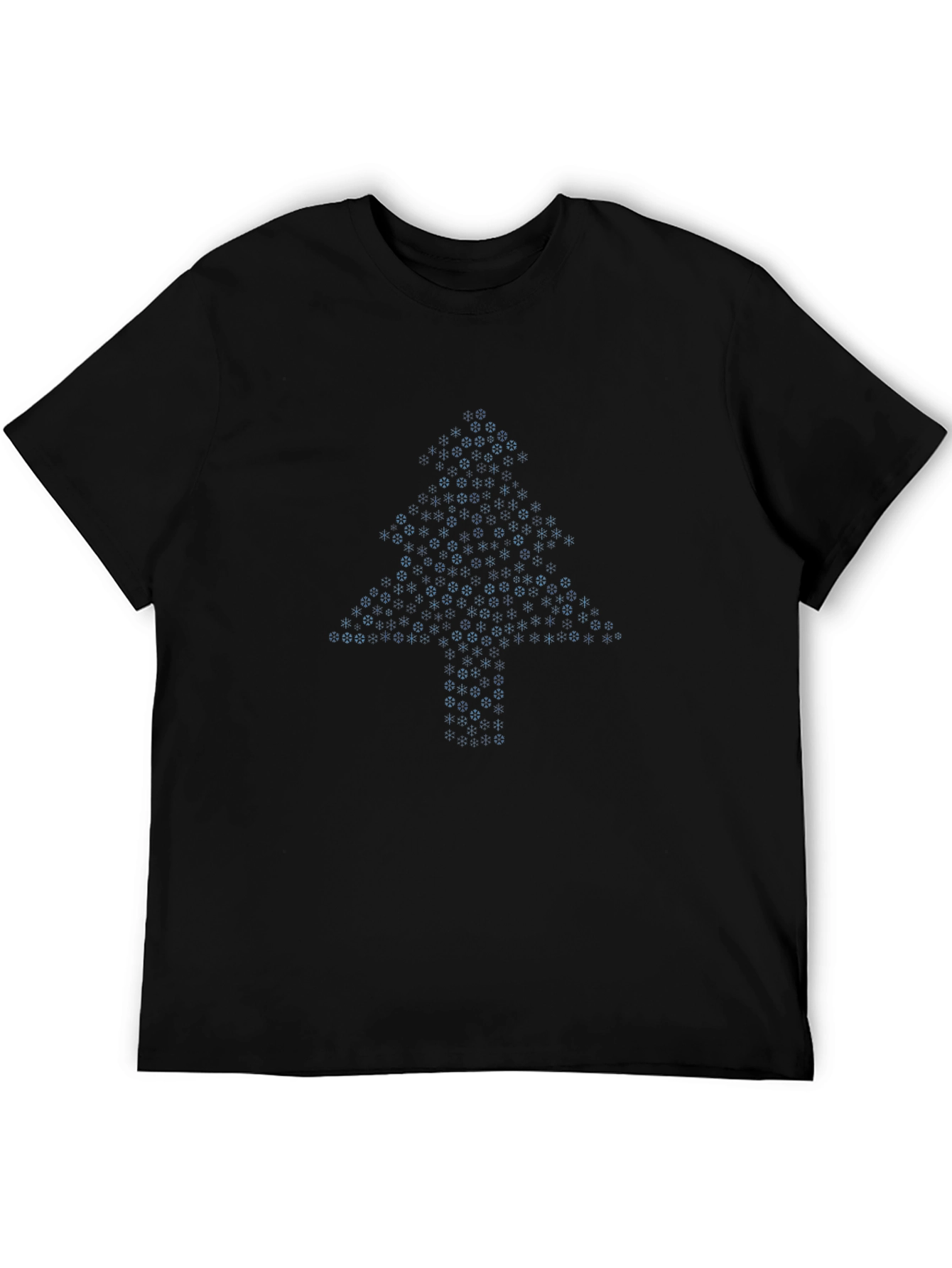 Geometric Christmas Tree T-Shirt - Black