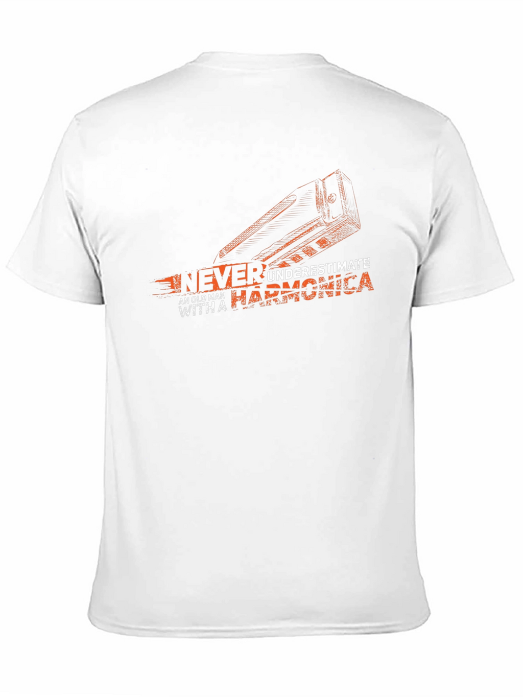 Never Underestimate Harmonica Old Man T-Shirt