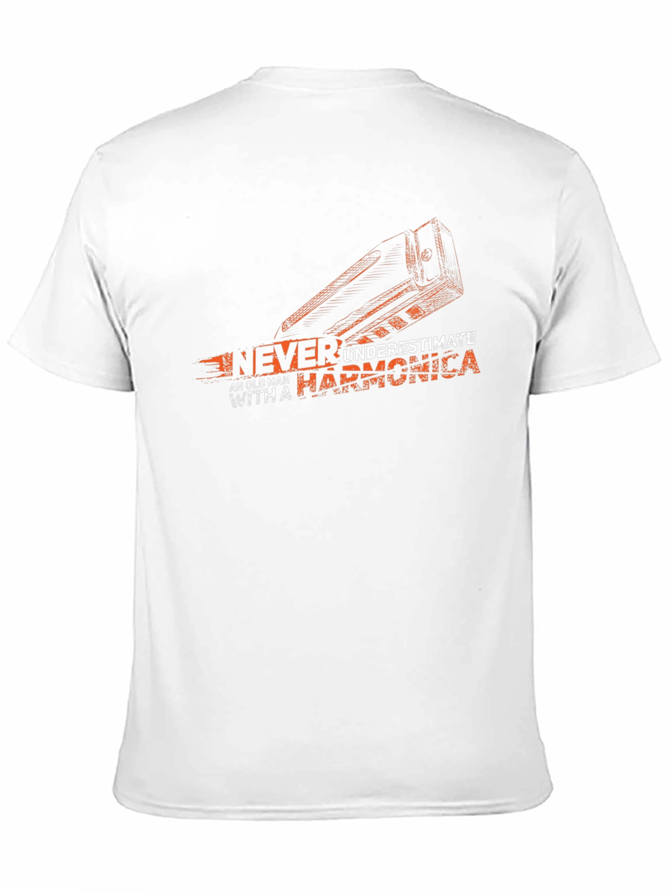 Never Underestimate Harmonica Old Man T-Shirt