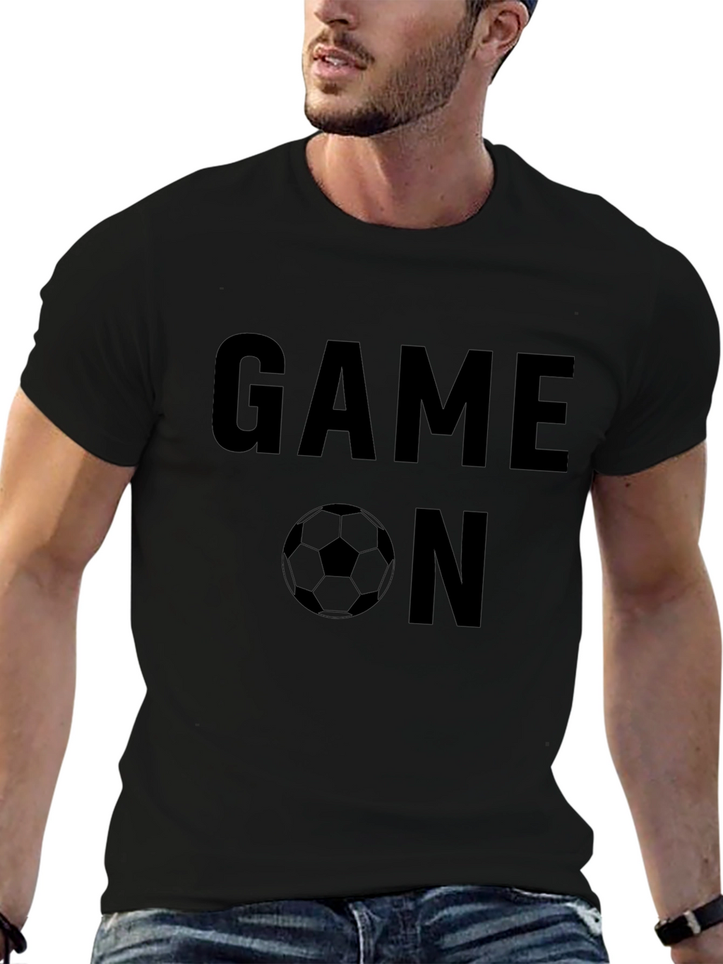 Game On Soccer Graphic T-Shirt - Black