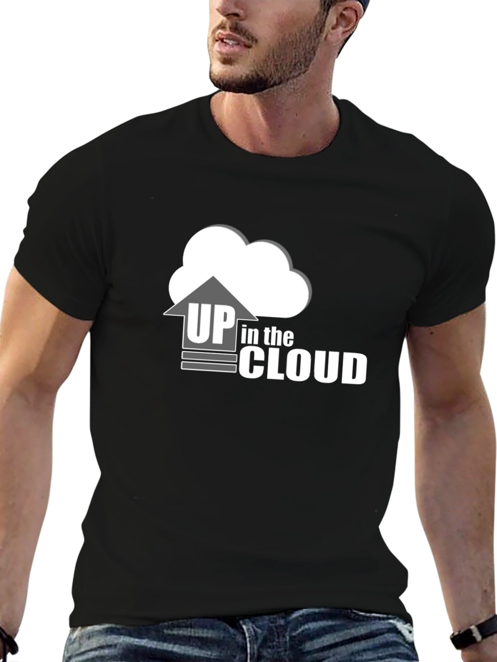 Up in the Cloud Black T-Shirt