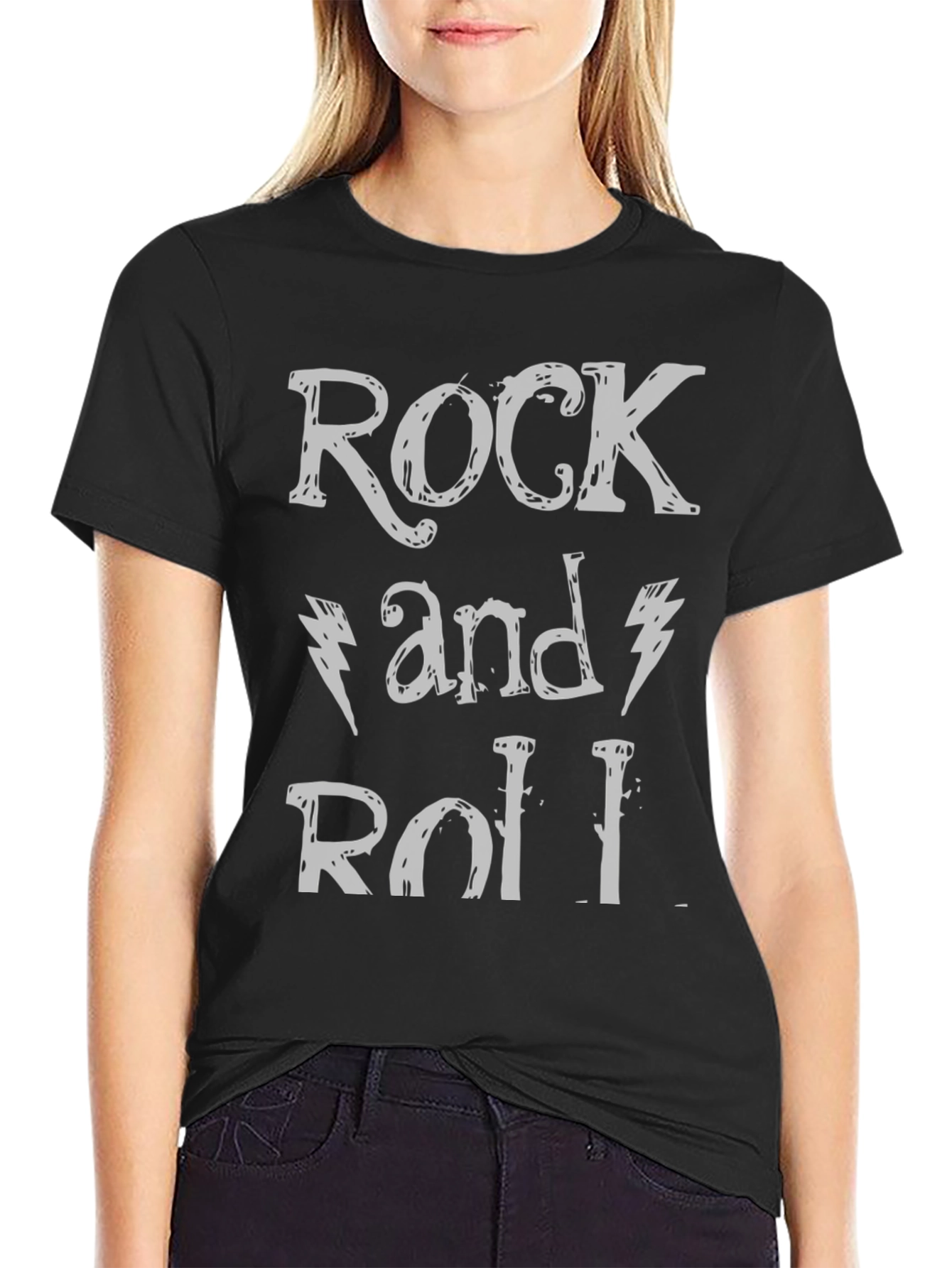 Rock and Roll Graphic Print T-Shirt