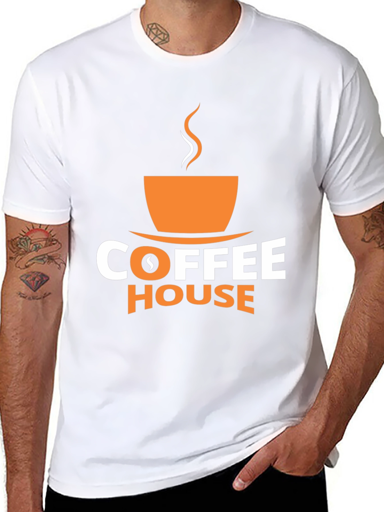 Coffee House Graphic Tee - Black Cotton Blend