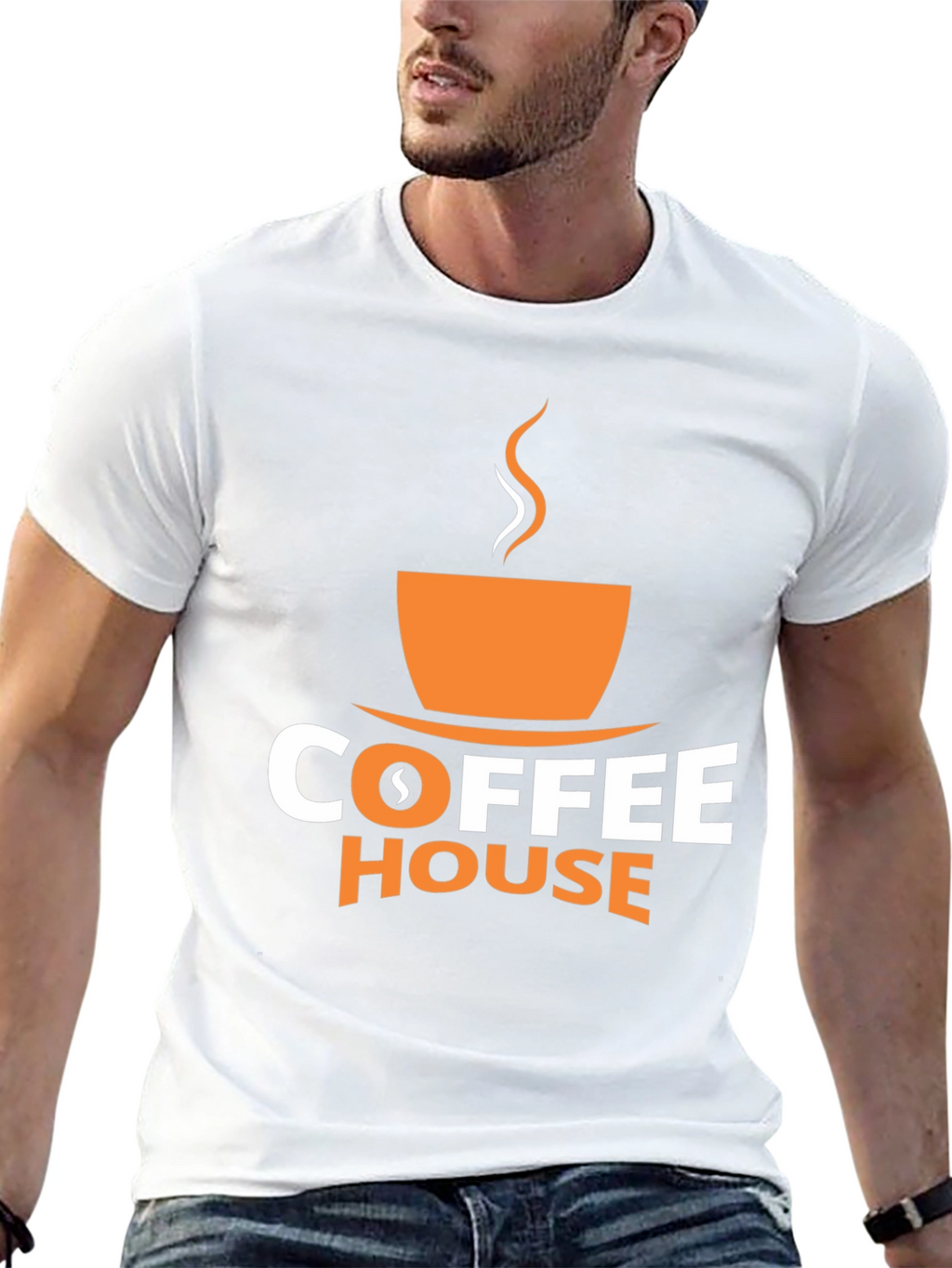 Coffee House Graphic Tee - Black Cotton Blend