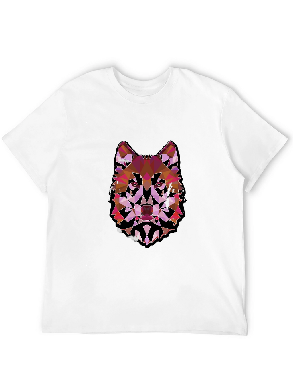 Geometric Wolf Graphic Black Tee