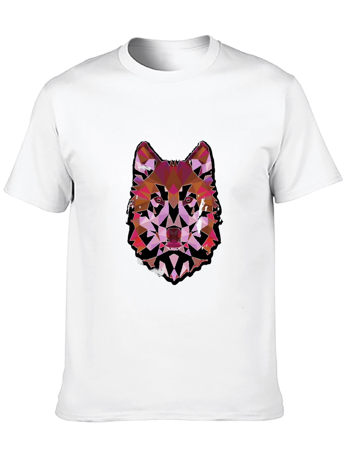 Geometric Wolf Graphic Black Tee