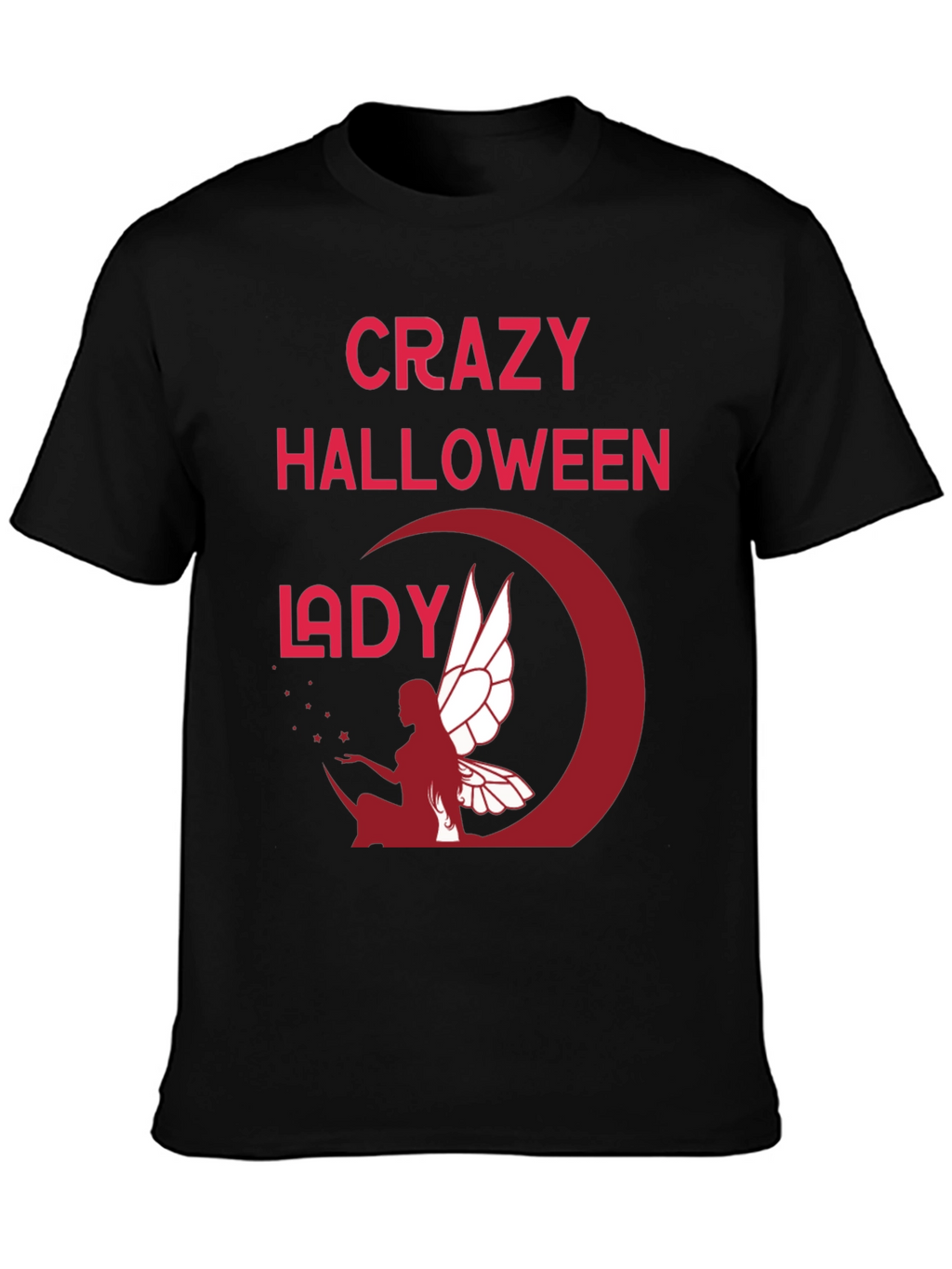 Crazy Halloween Lady Graphic T-Shirt