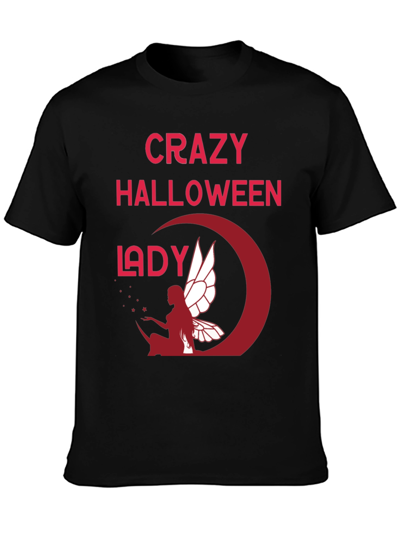 Crazy Halloween Lady Graphic T-Shirt