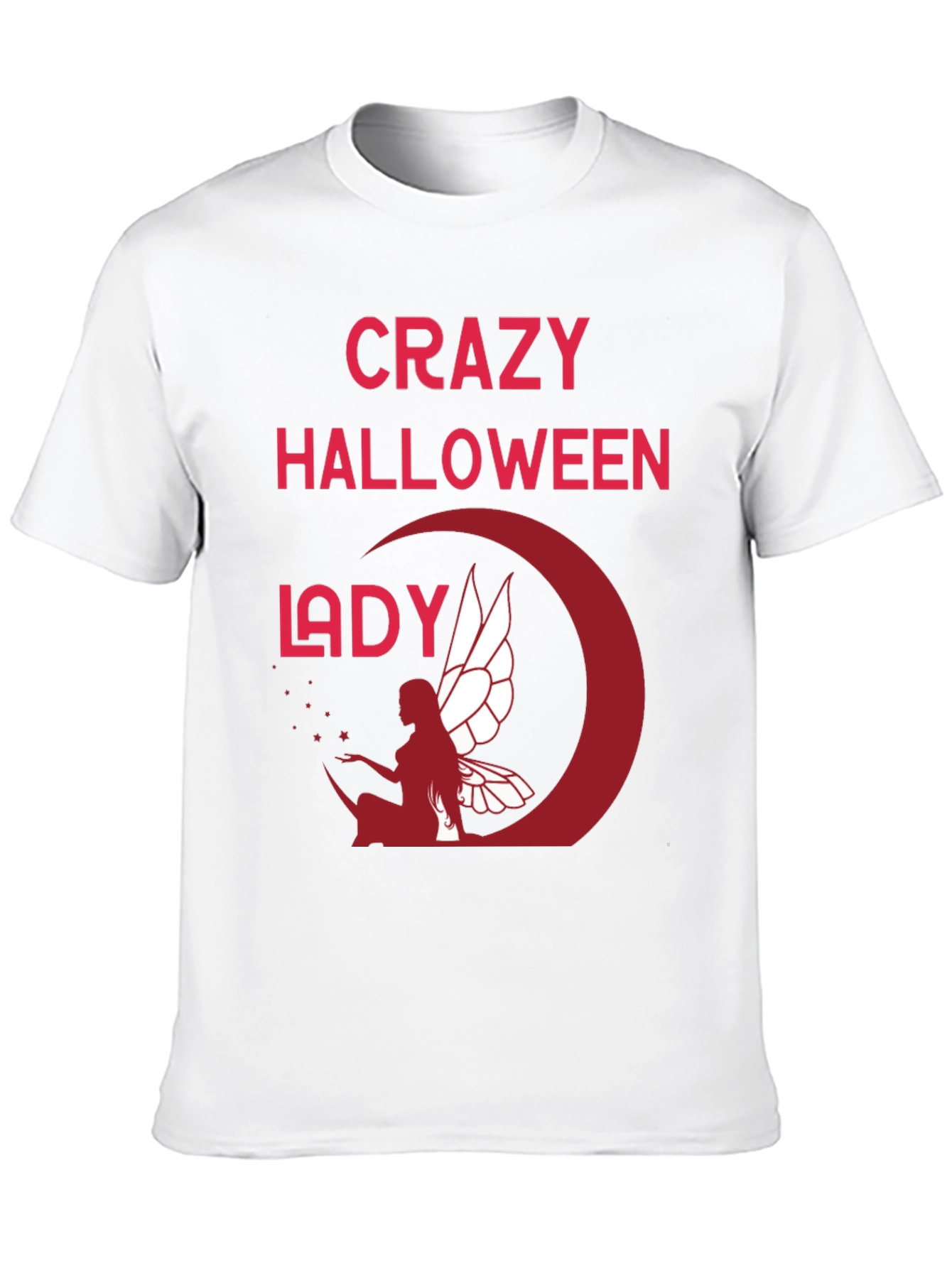 Crazy Halloween Lady Graphic T-Shirt