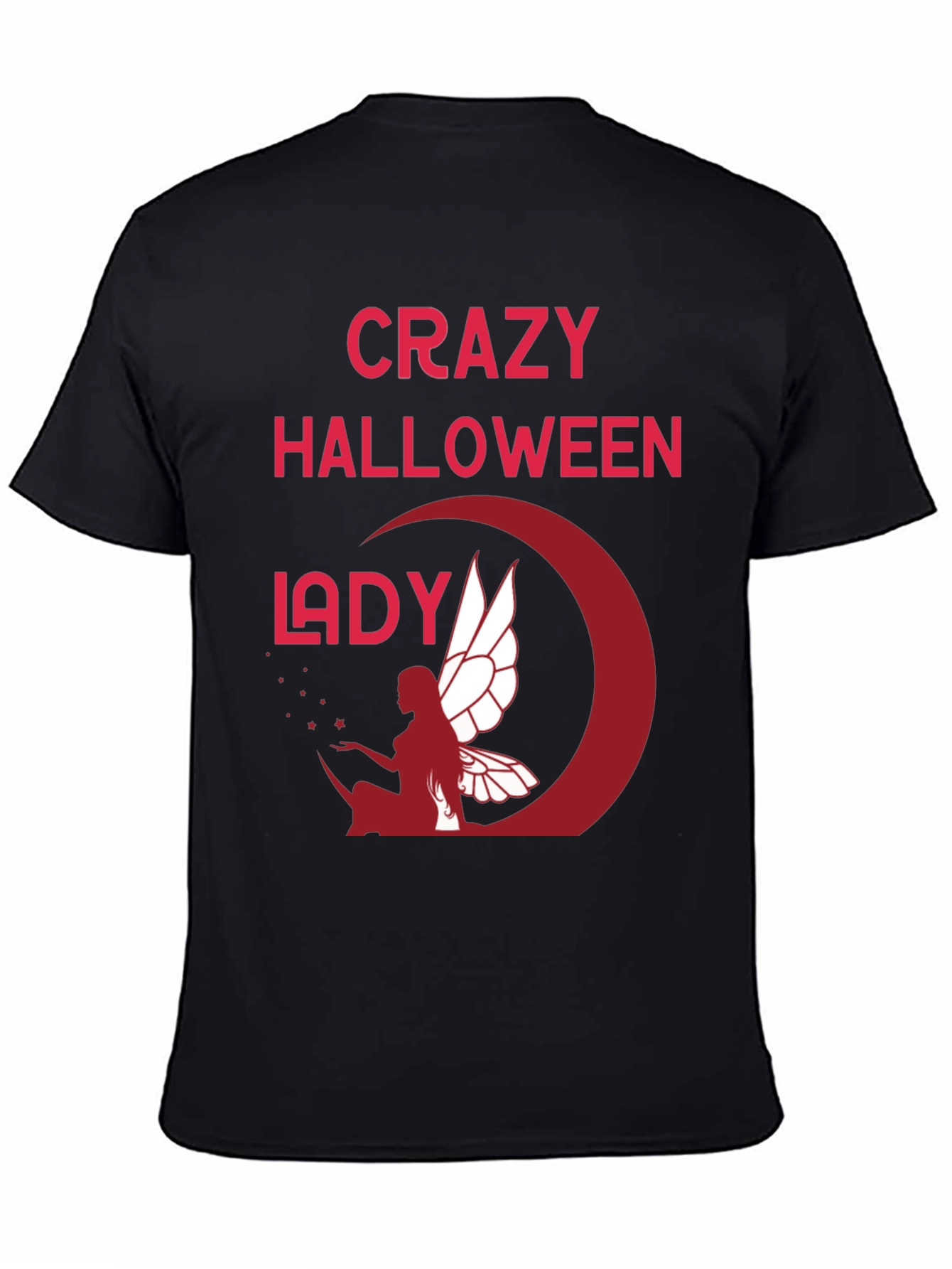 Crazy Halloween Lady Graphic T-Shirt