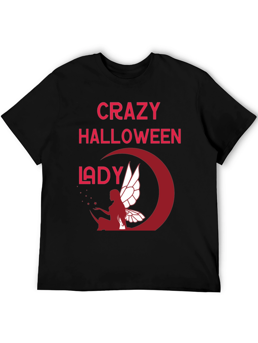 Crazy Halloween Lady Graphic T-Shirt