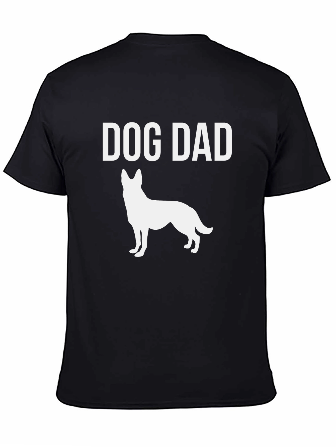 Dog Dad T-Shirt - German Shepherd Silhouette Black Tee
