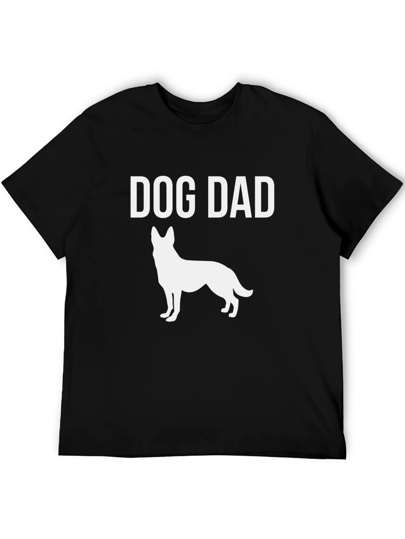 Dog Dad T-Shirt - German Shepherd Silhouette Black Tee
