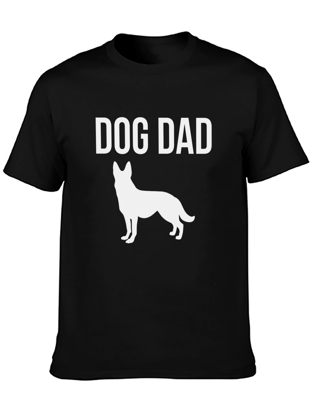 Dog Dad T-Shirt - German Shepherd Silhouette Black Tee