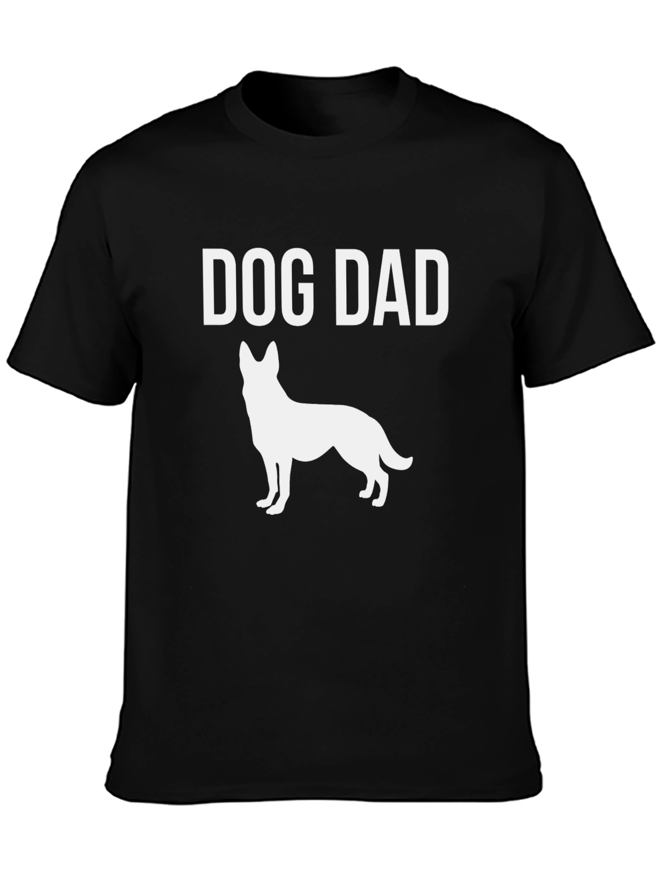 Dog Dad T-Shirt - German Shepherd Silhouette Black Tee