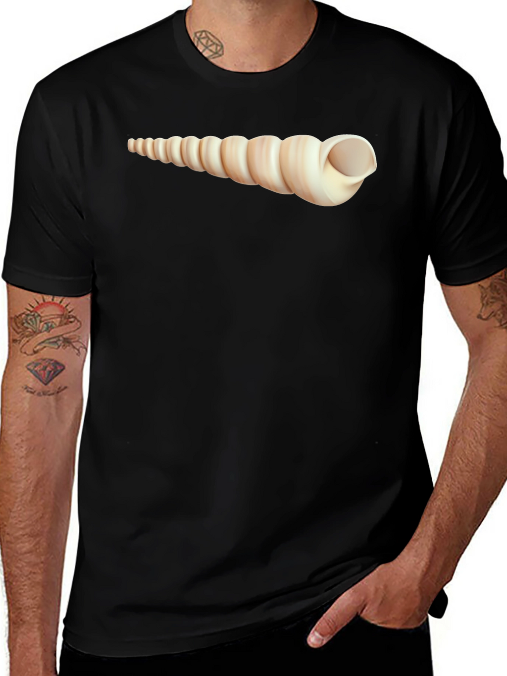 Spiral Shell Graphic T-Shirt - Unique Design