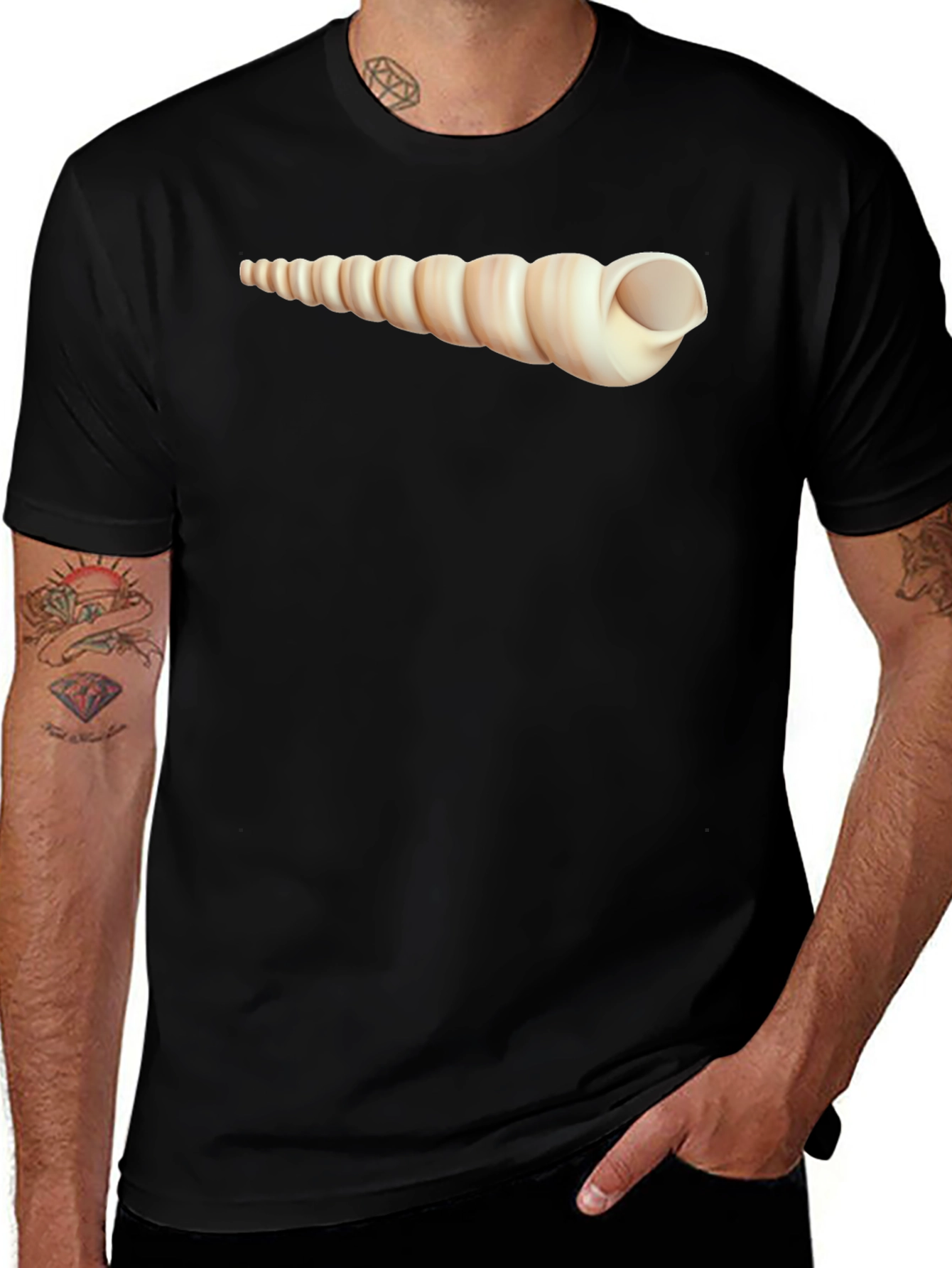 Spiral Shell Graphic T-Shirt - Unique Design