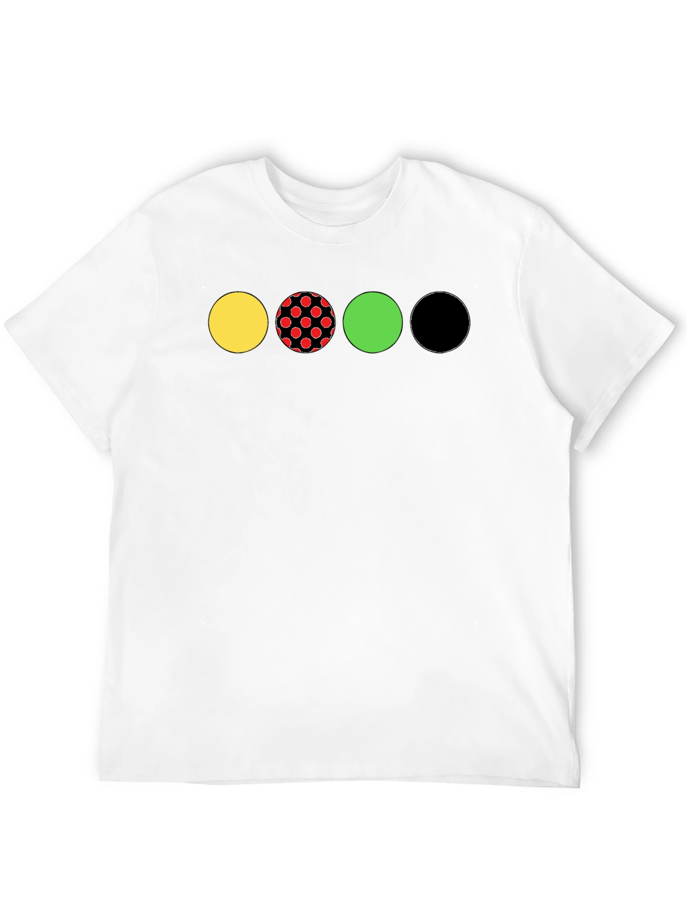 Circle Pattern Black T-Shirt - Unique Design
