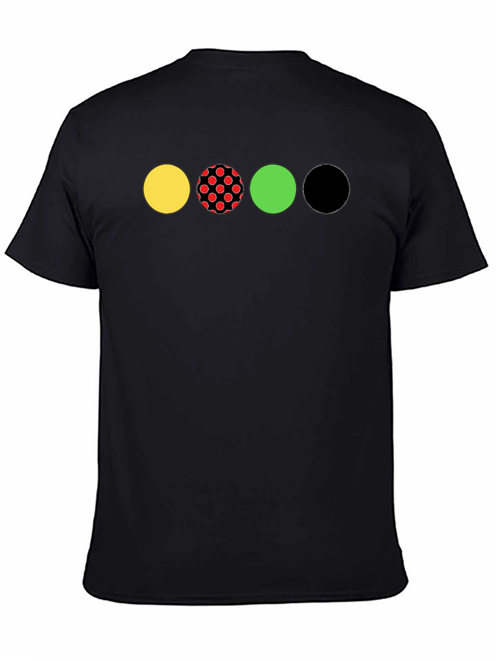 Circle Pattern Black T-Shirt - Unique Design