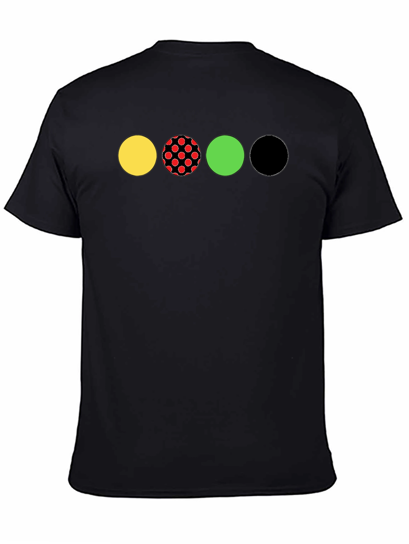 Circle Pattern Black T-Shirt - Unique Design
