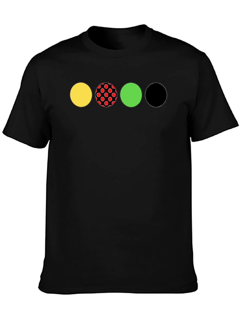 Circle Pattern Black T-Shirt - Unique Design