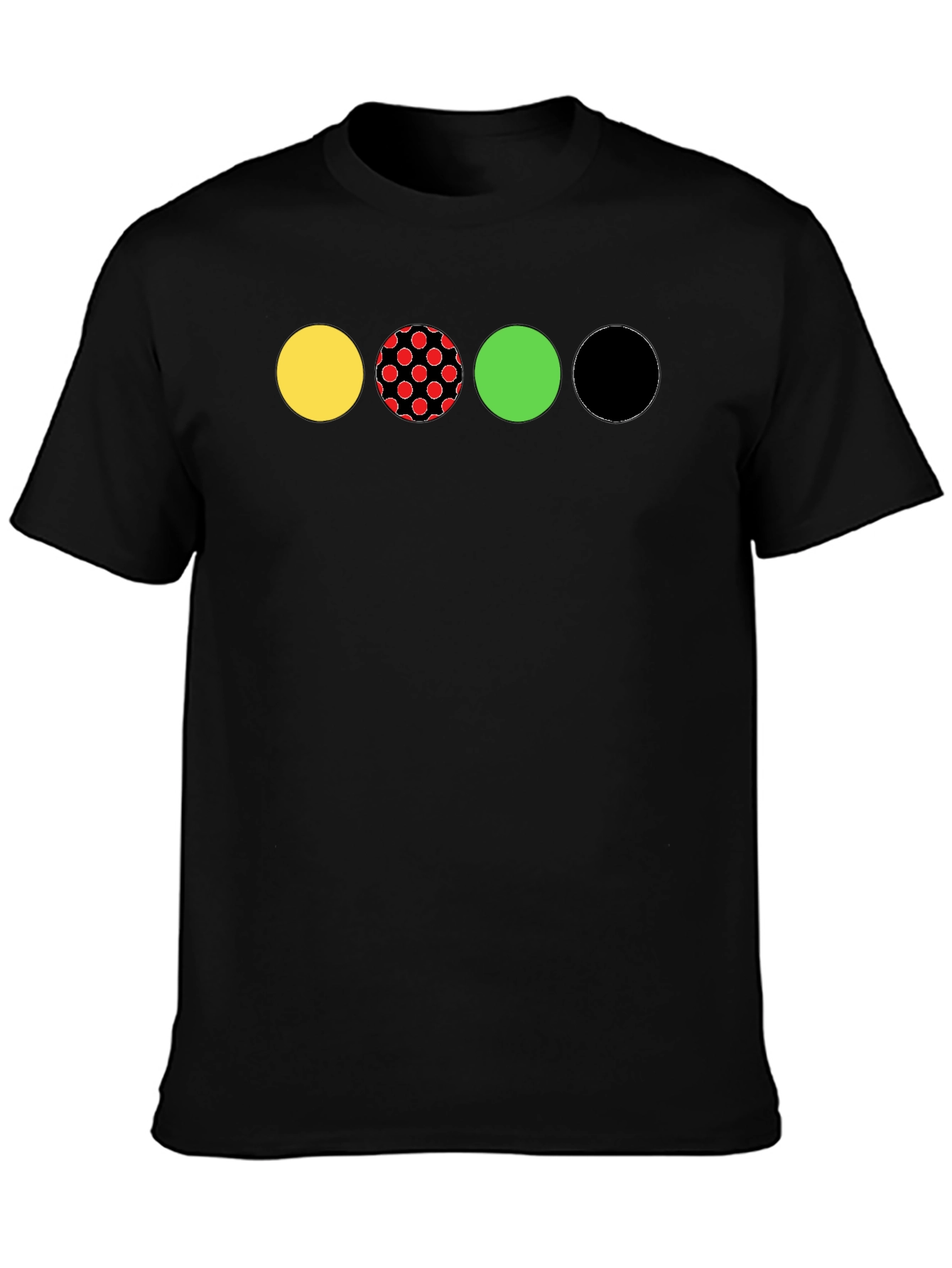 Circle Pattern Black T-Shirt - Unique Design