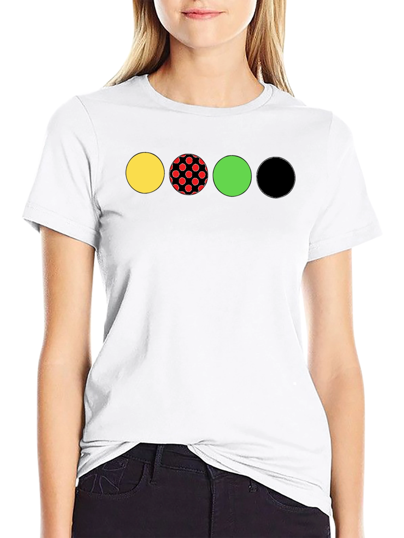 Circle Pattern Black T-Shirt - Unique Design