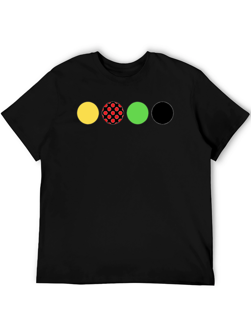 Circle Pattern Black T-Shirt - Unique Design