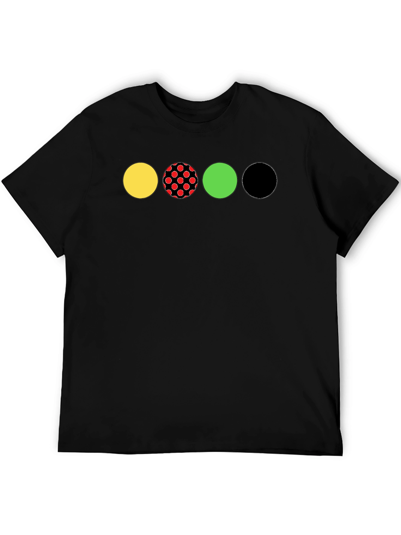Circle Pattern Black T-Shirt - Unique Design