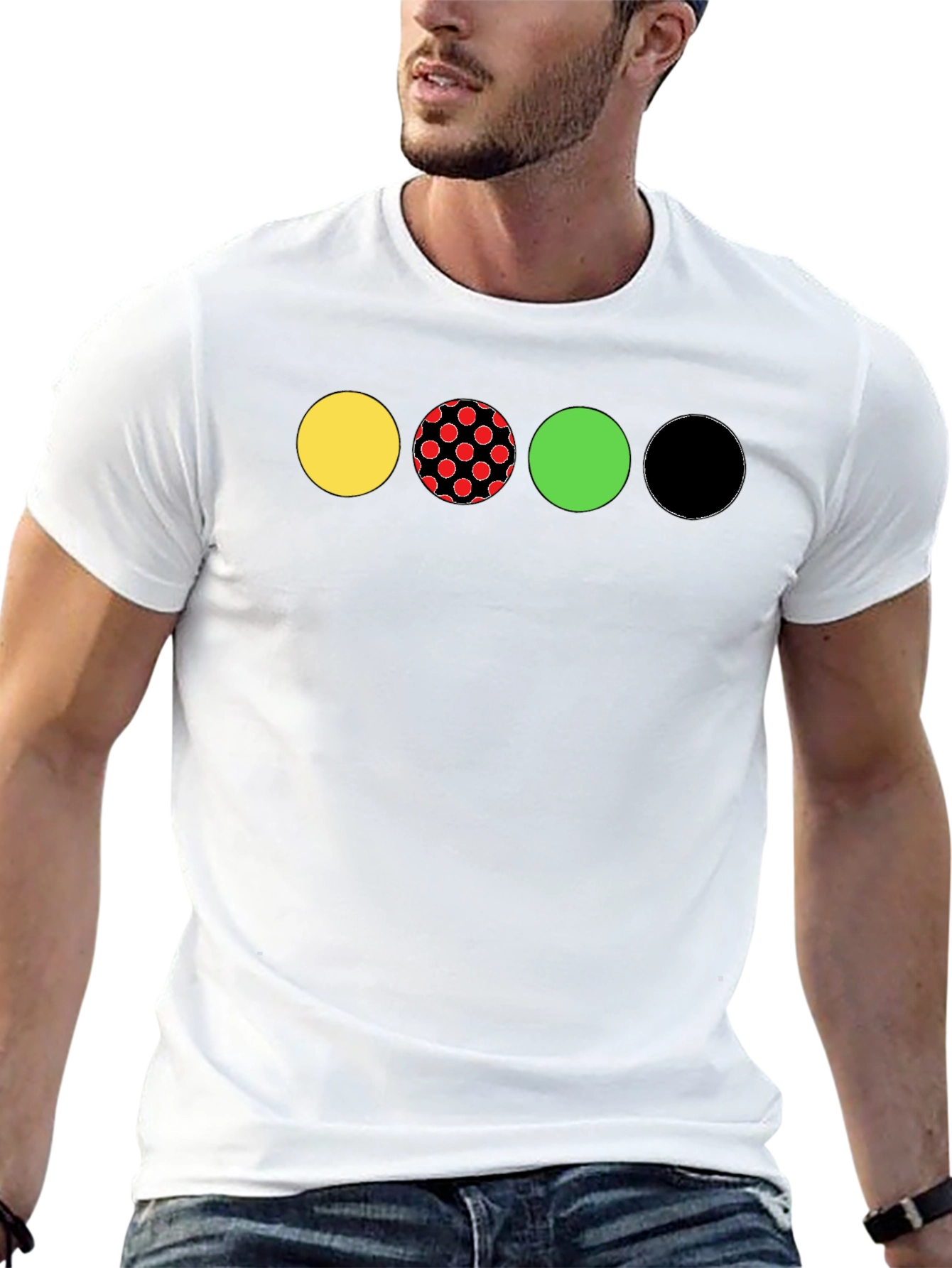 Circle Pattern Black T-Shirt - Unique Design
