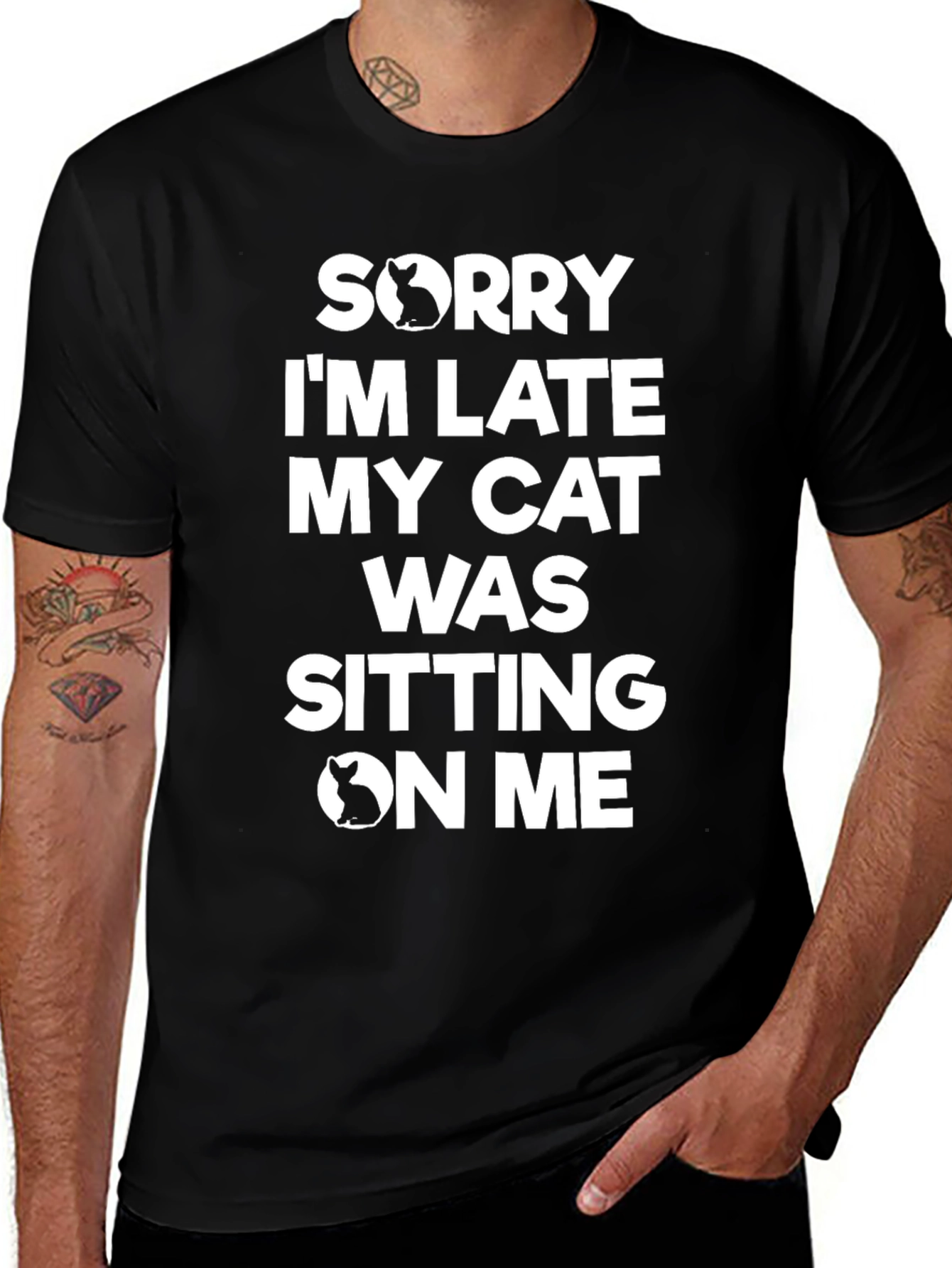 Cat Lovers Tee: Sorry Im Late T-Shirt