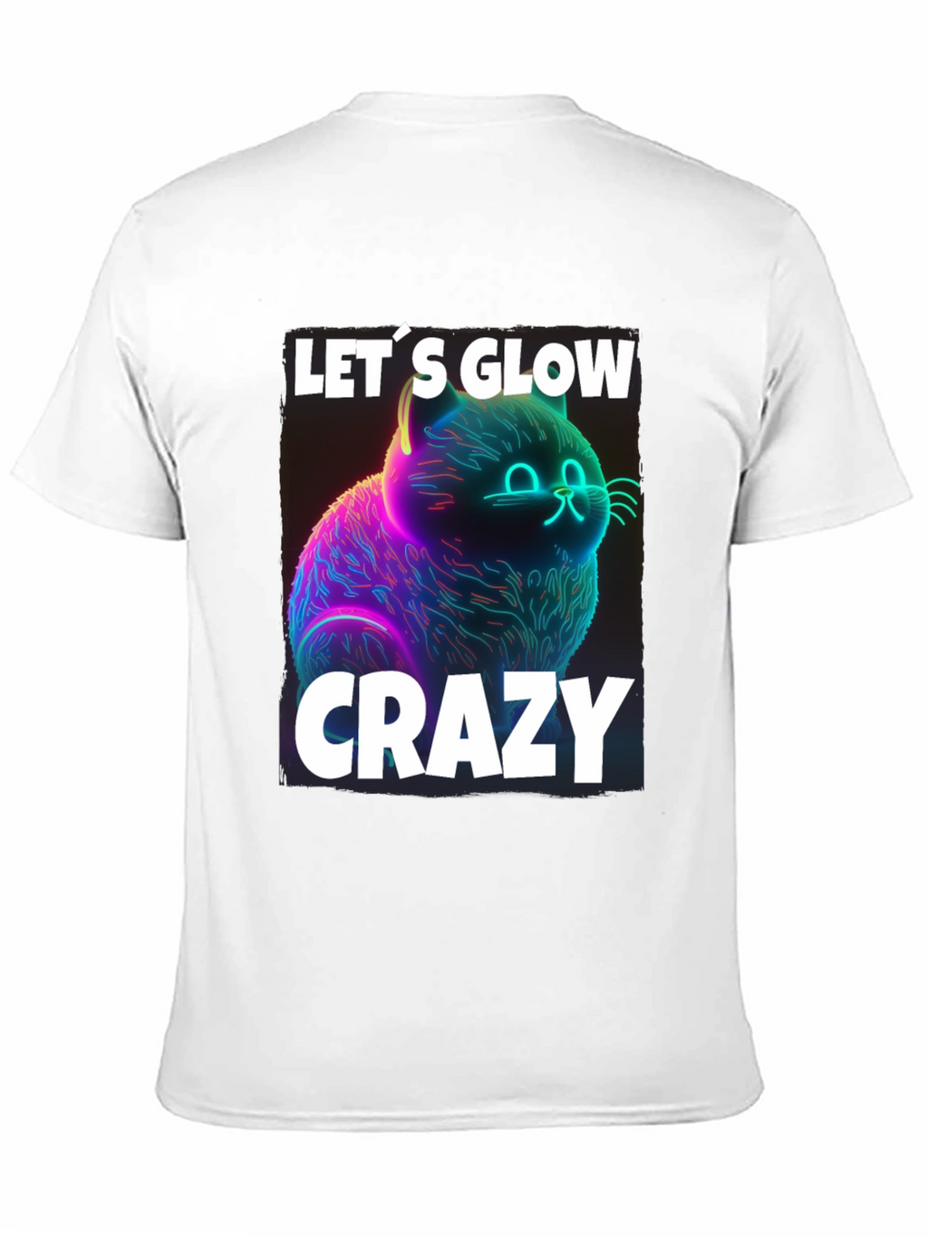 Lets Glow Crazy Cat Graphic T-Shirt