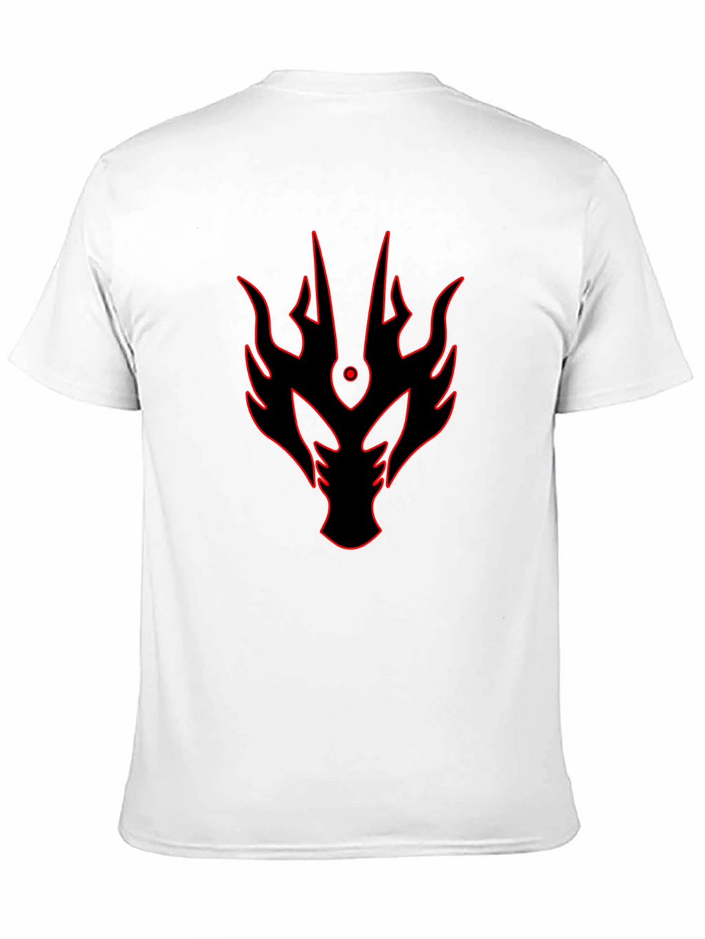 Bold Red Dragon Head Graphic Print Black T-Shirt