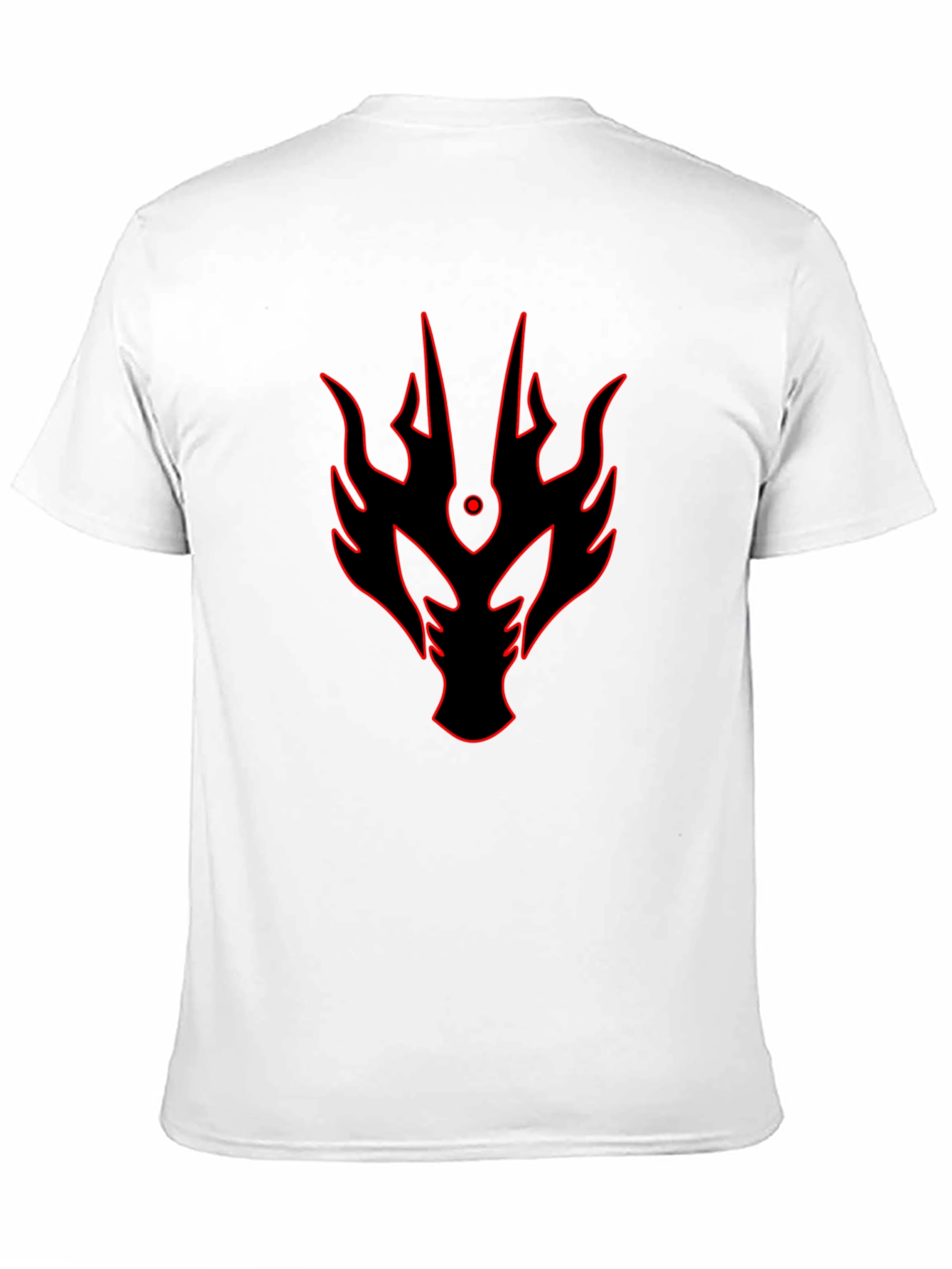 Bold Red Dragon Head Graphic Print Black T-Shirt