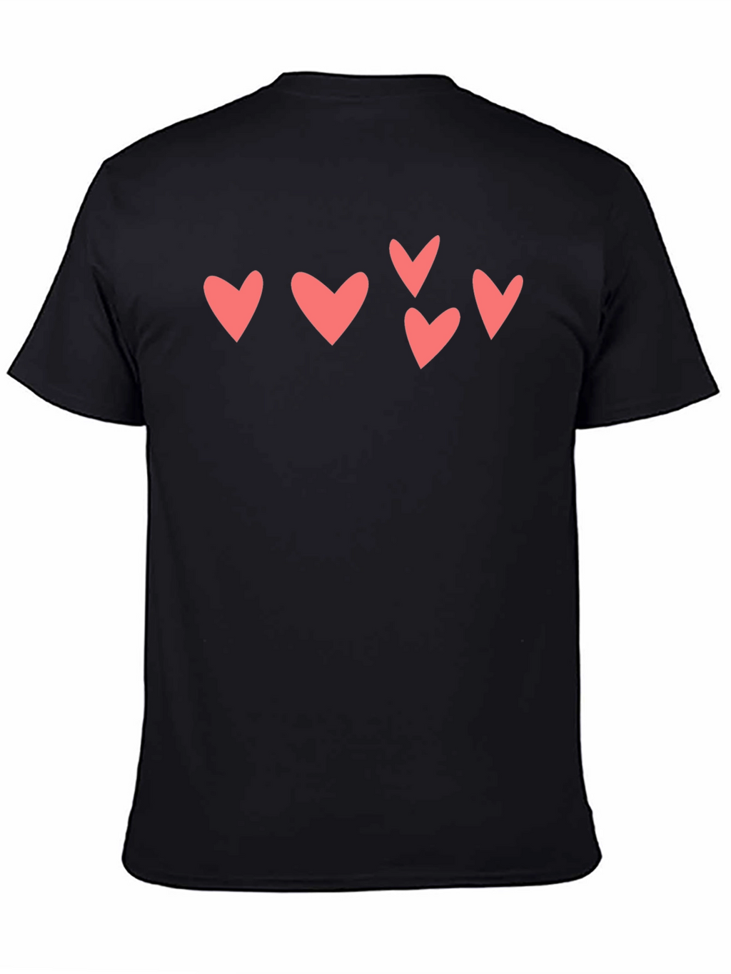 Heart Print Black T-Shirt
